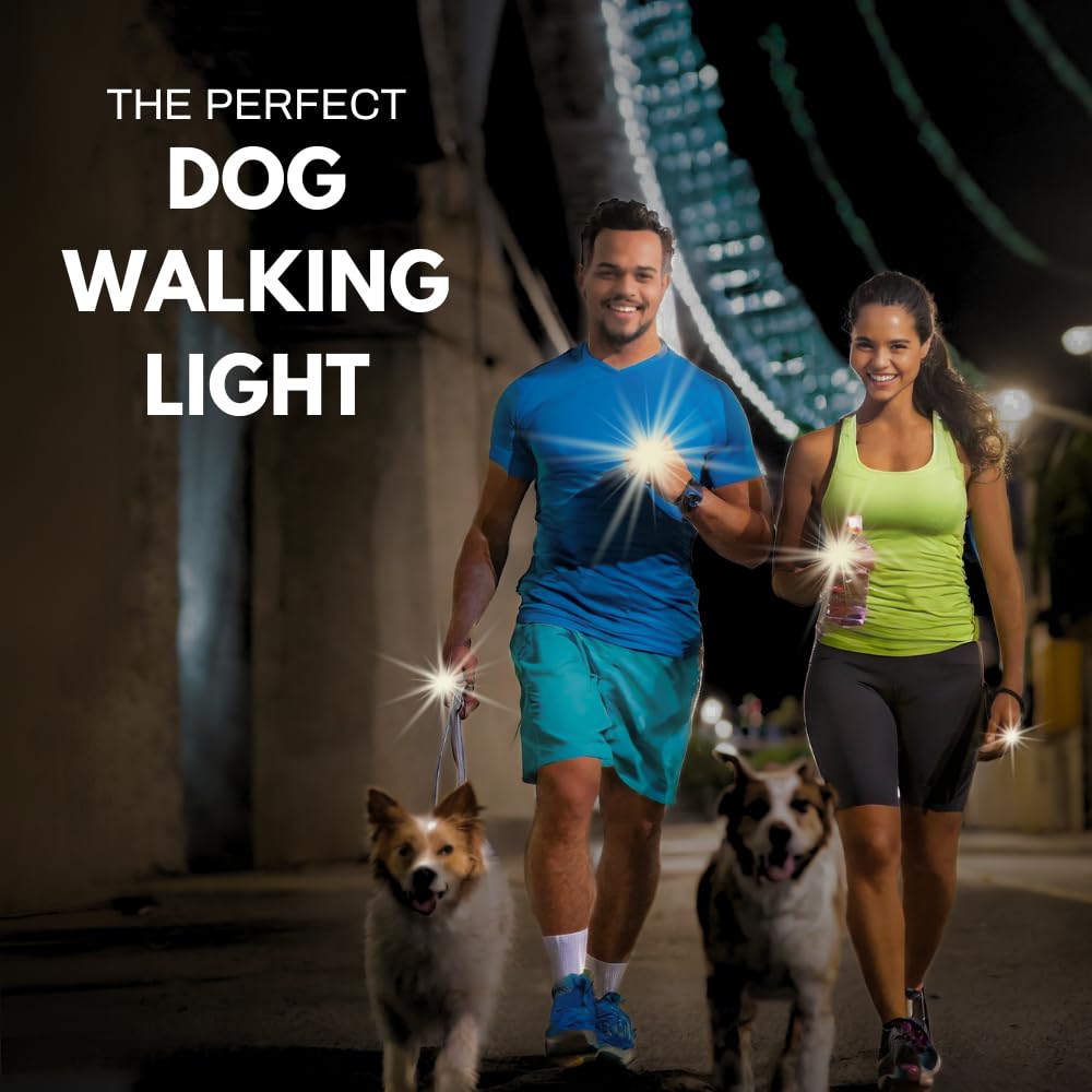 Ultra Bright LED Running Lights for Runners - Rechargeable Safety Lights with Flood Beams & Charging Dock - Essential Night Running Gear for Jogging, Walking, and Outdoor Activities - Stay Visible During Early Morning or Evening Workouts