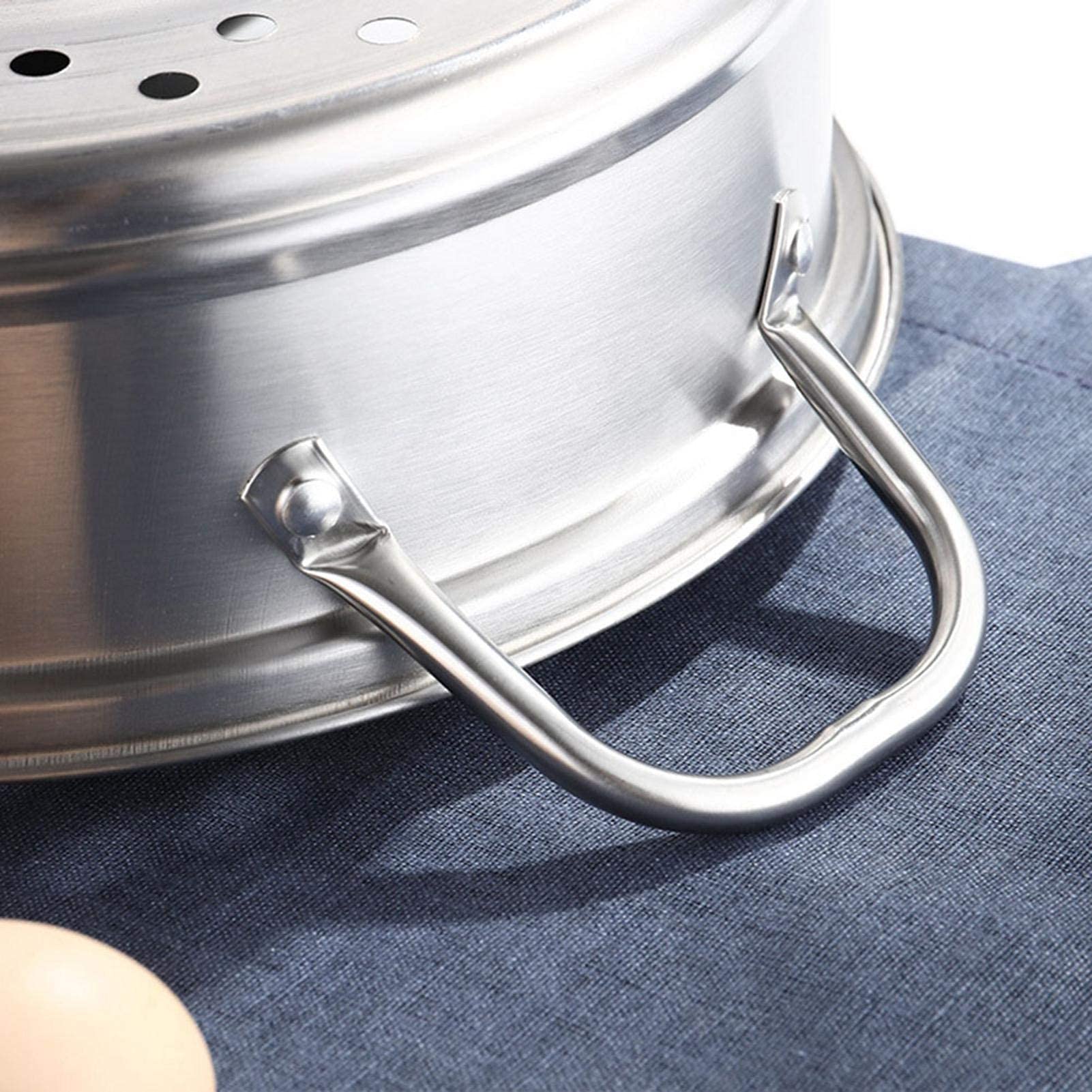 2 Tier Stainless Steel Steamer Pan with Glass Lid - 26cm/28cm/30cm Dual Layer Cookware for Vegetables, Dumplings & Seafood - Perfect for Home Cooking, Restaurants & Meal Prep