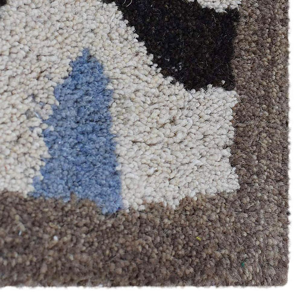 Hand Tufted Wool Eco-Friendly Area Rugs 5'x8' Rectangle - Cream Floral Modern Design High Pile Thick Handmade Non-Slip Rug for Living Room Bedroom Home Decor (K03066) | Perfect for Cozy Living Spaces, Bedroom Accents & Home Styling