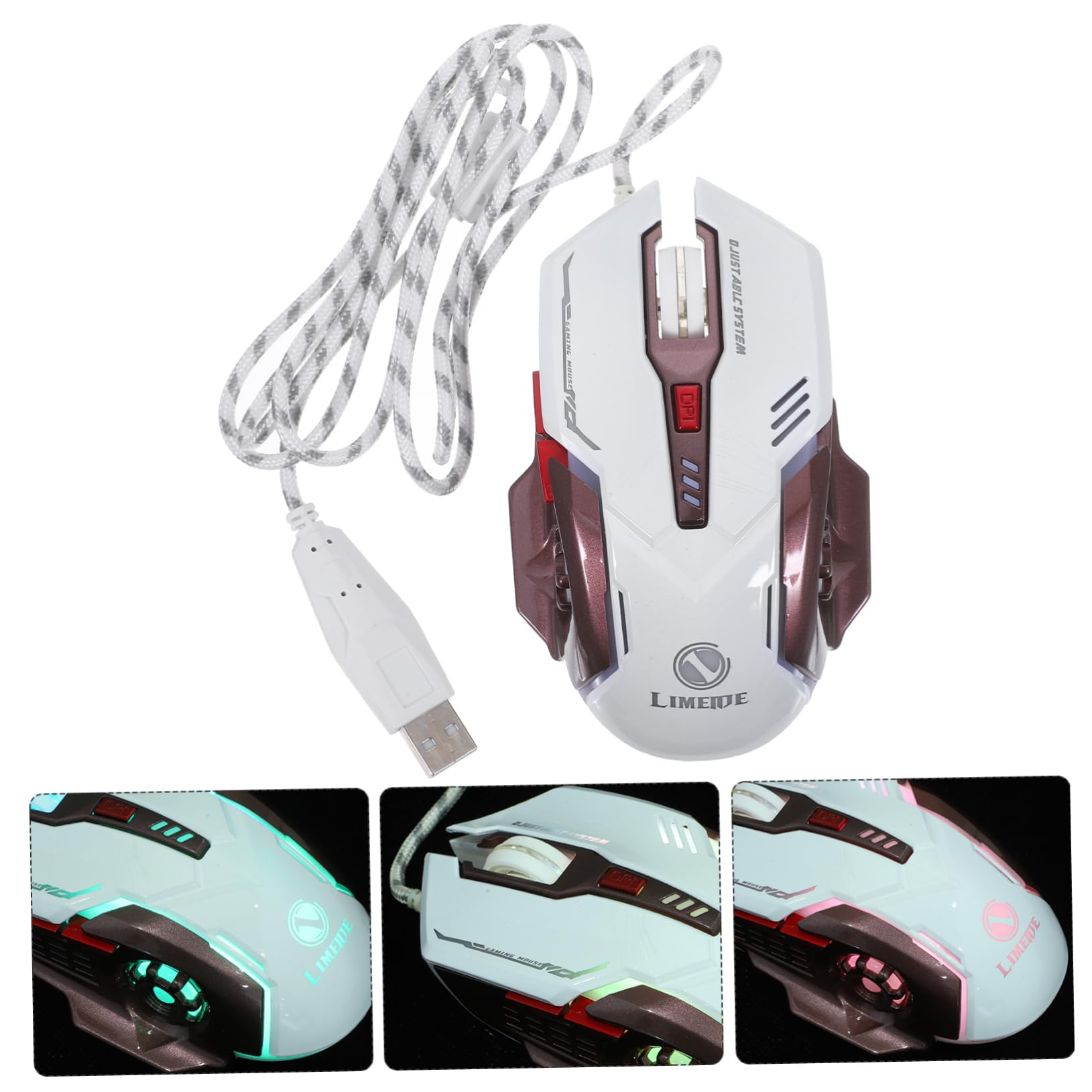 Gadpiparty G402 High Precision Rechargeable Gaming Mouse - USB Wired LED Backlit Mouse for PC/Laptop - Perfect for FPS, MOBA & Esports Gaming
