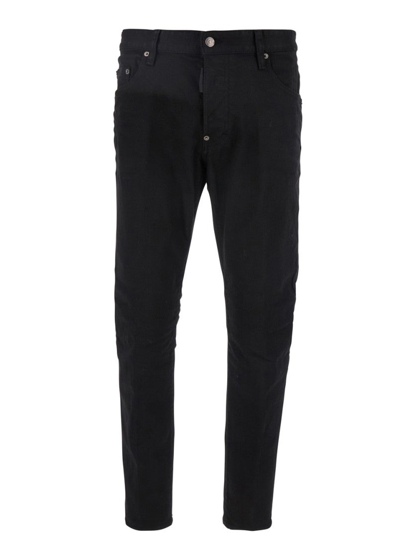 Stylish Black Cotton Five-Pocket Jeans for Men | Skateboarder & Streetwear Fashion | Perfect for Casual Wear, Urban Outfits & Skating