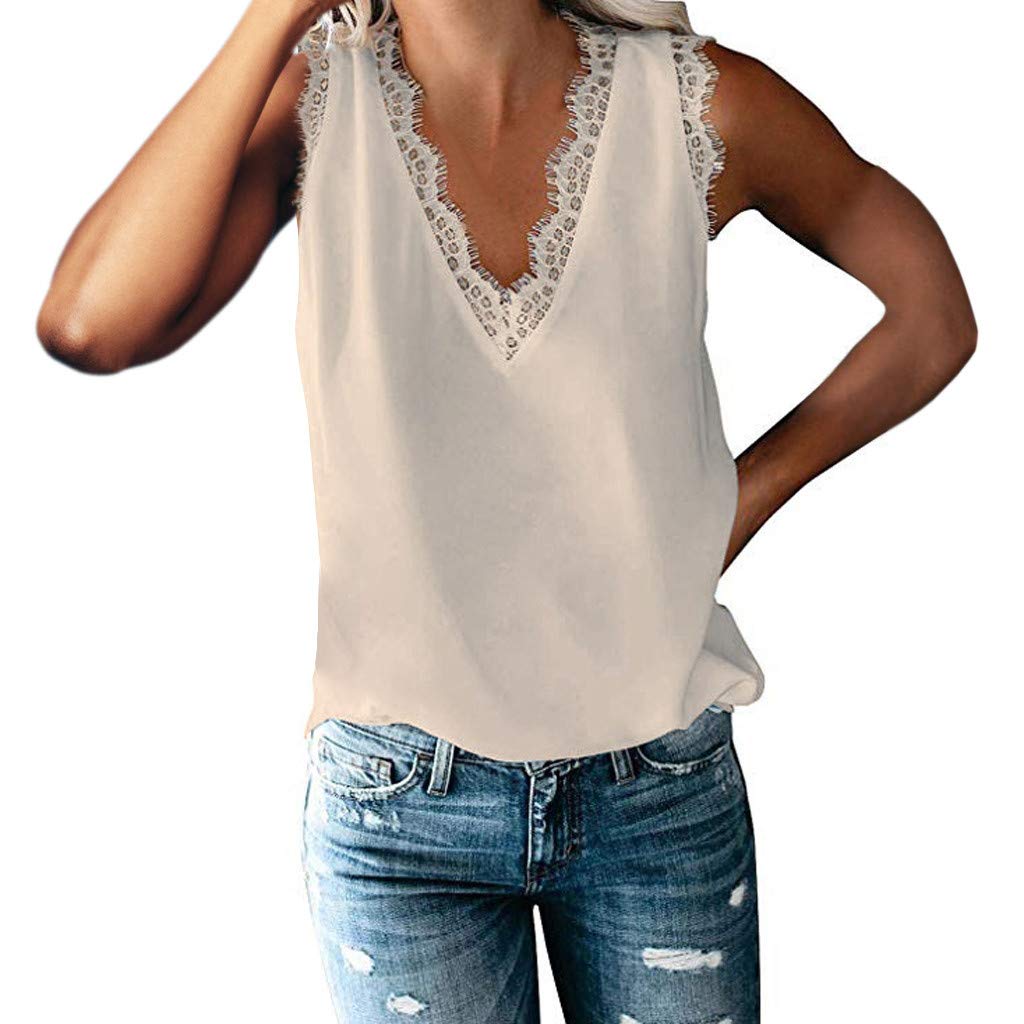 Sexy Women's V-Neck Sleeveless Cami Tank Top - Summer Casual Blouse for Women | Perfect for Beach, Party & Everyday Wear