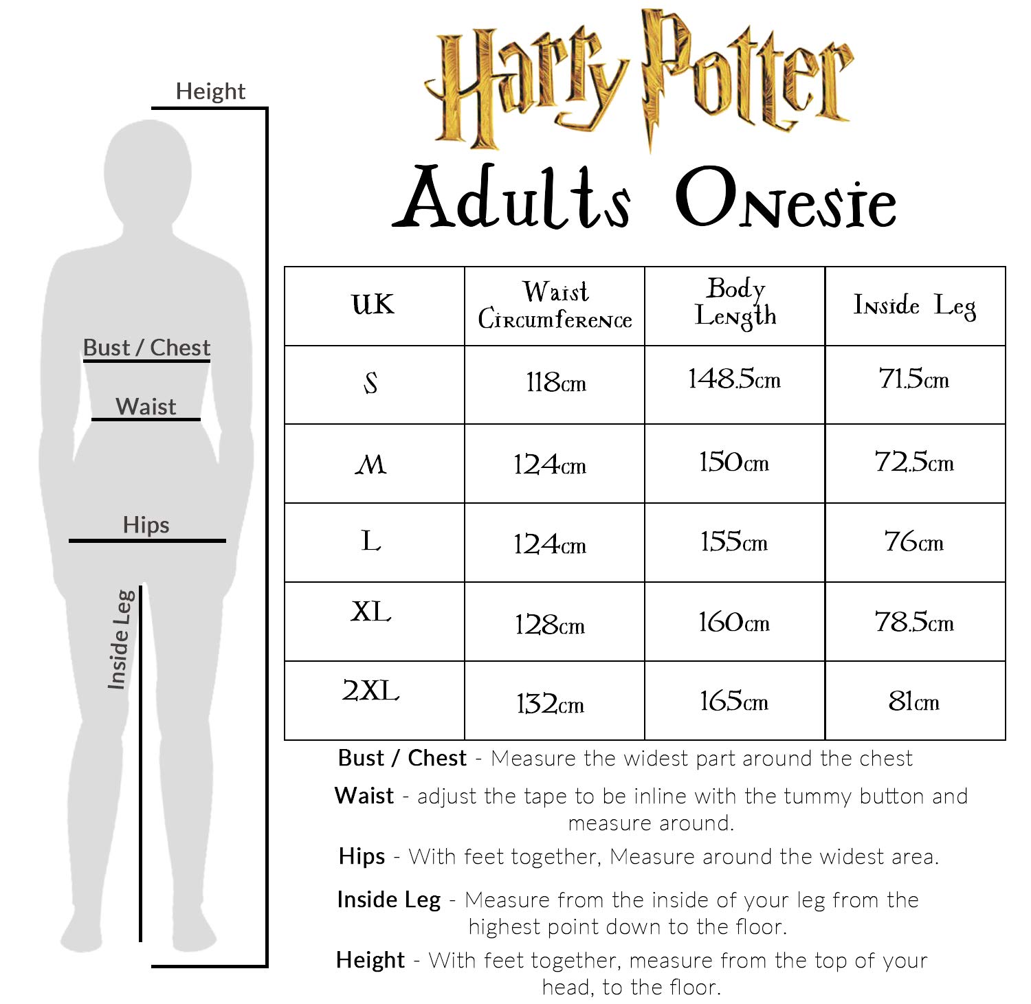 Harry Potter Onesie for Women & Men - Adult Fleece Hooded Pajamas S-XL | Unisex Christmas Gift | Cozy Halloween Costume & Lounge Wear for Movie Nights