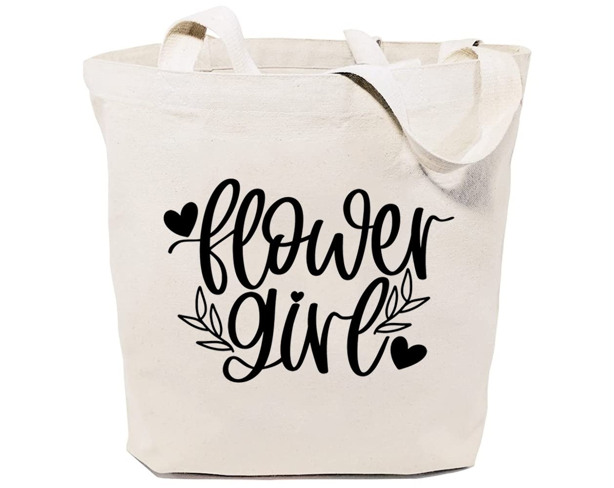 Eco-Friendly Flower Girl Canvas Tote Bag for Women - Aesthetic Reusable Grocery Shoulder Shopping Bag - Perfect for Weddings, Parties & Everyday Use - Funny Gift Idea for Bridesmaids & Best Friends