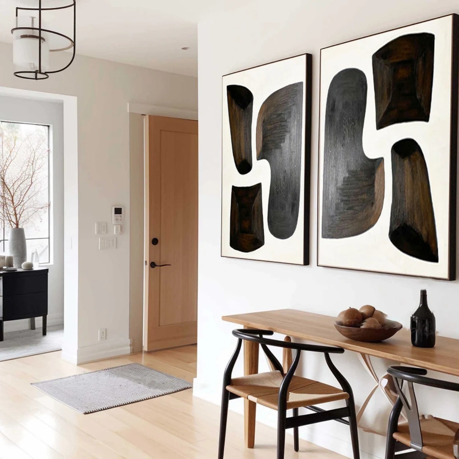 Abstract Painting Set of 2 Modern Wall Art - #AB 404 - Perfect for Living Room, Bedroom & Office Decor
