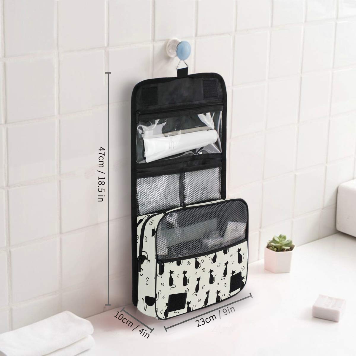 MOYYO Travel Hanging Toiletry Bag for Women - Waterproof Cosmetic Makeup Organizer with Hooks, Portable Shower Bag for Bathroom & Travel Accessories | Perfect for Vacation, Gym, Camping & Daily Use