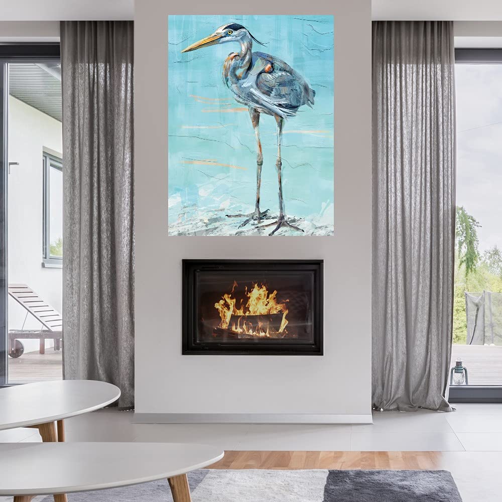 Hand-Painted Seabird Fine Art Canvas Wall Decor - 35x46 Inch Ready to Hang Painting for Living Room, Bedroom & Office - Coastal Theme Home Decor Perfect for Beach House & Nautical Style Interiors