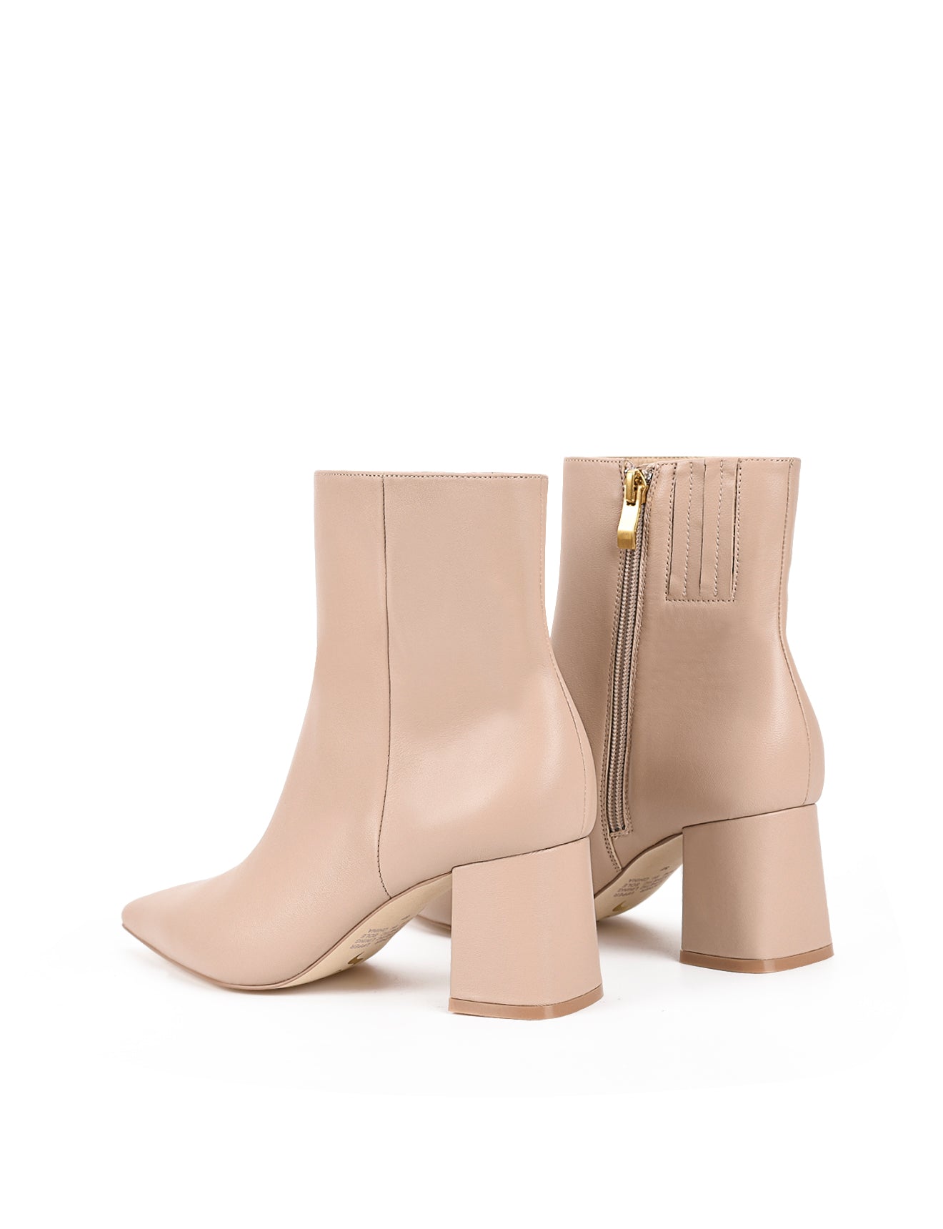 Yates Women's Ankle Boots - Nude Leather Mid-Calf Booties for Fall & Winter | Comfortable Casual & Office Wear