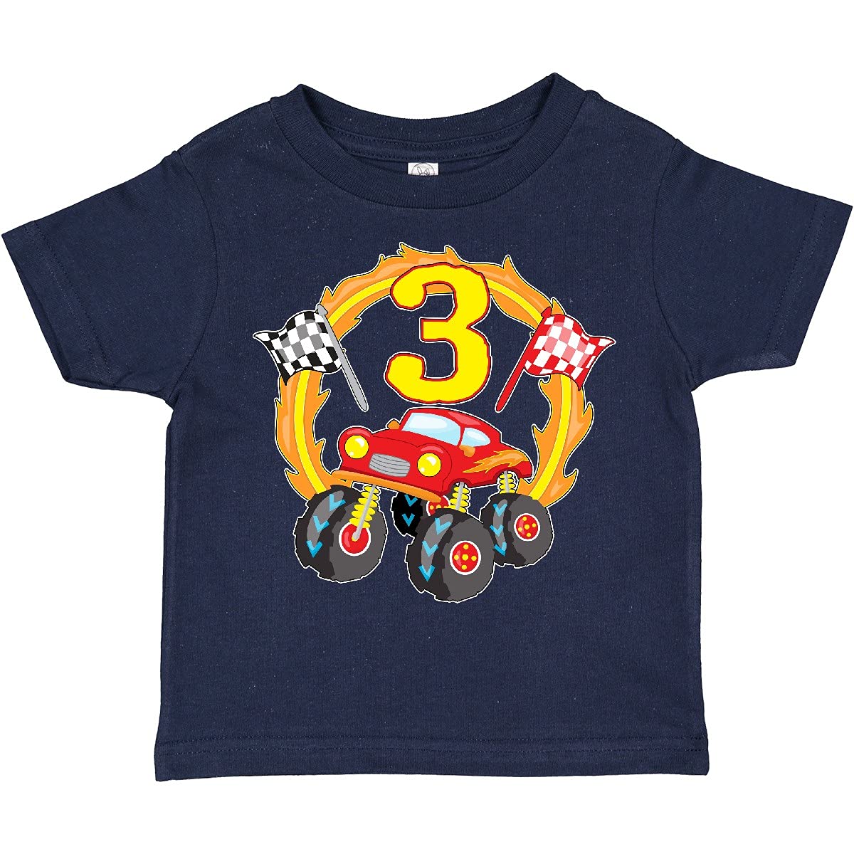 Inktastic Monster Truck 3rd Birthday Toddler T-Shirt - Cute Graphic Tee for Boys' Birthday Party & Playtime