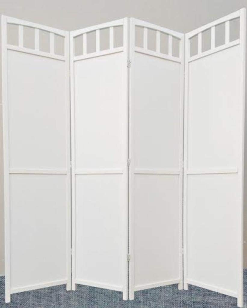 4 Panel Mission Pine Wood Room Divider - Handcrafted Folding Privacy Screen for Home Office, Living Room & Bedroom Separation - Natural Wood Room Partition with Rustic Charm