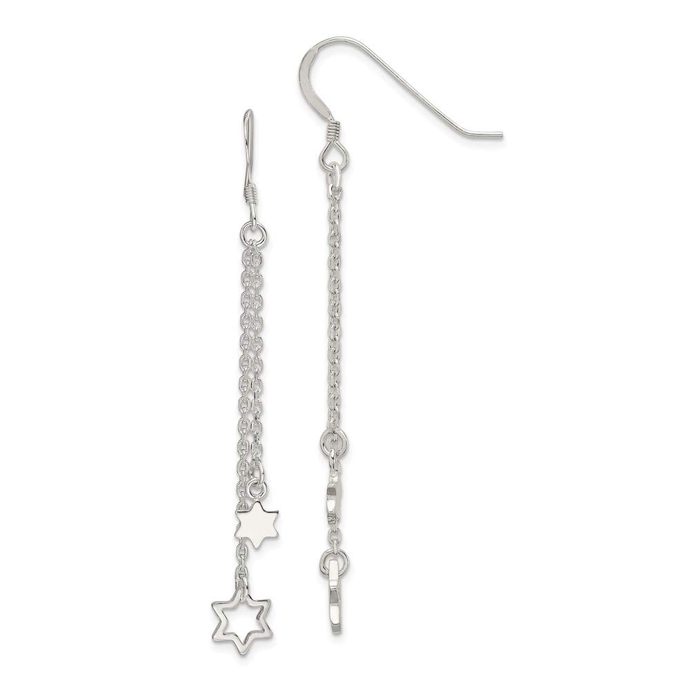 925 Sterling Silver Star of David Dangle Earrings for Women - Hypoallergenic, Polished Finish - Perfect for Hanukkah, Jewish Holidays & Everyday Wear