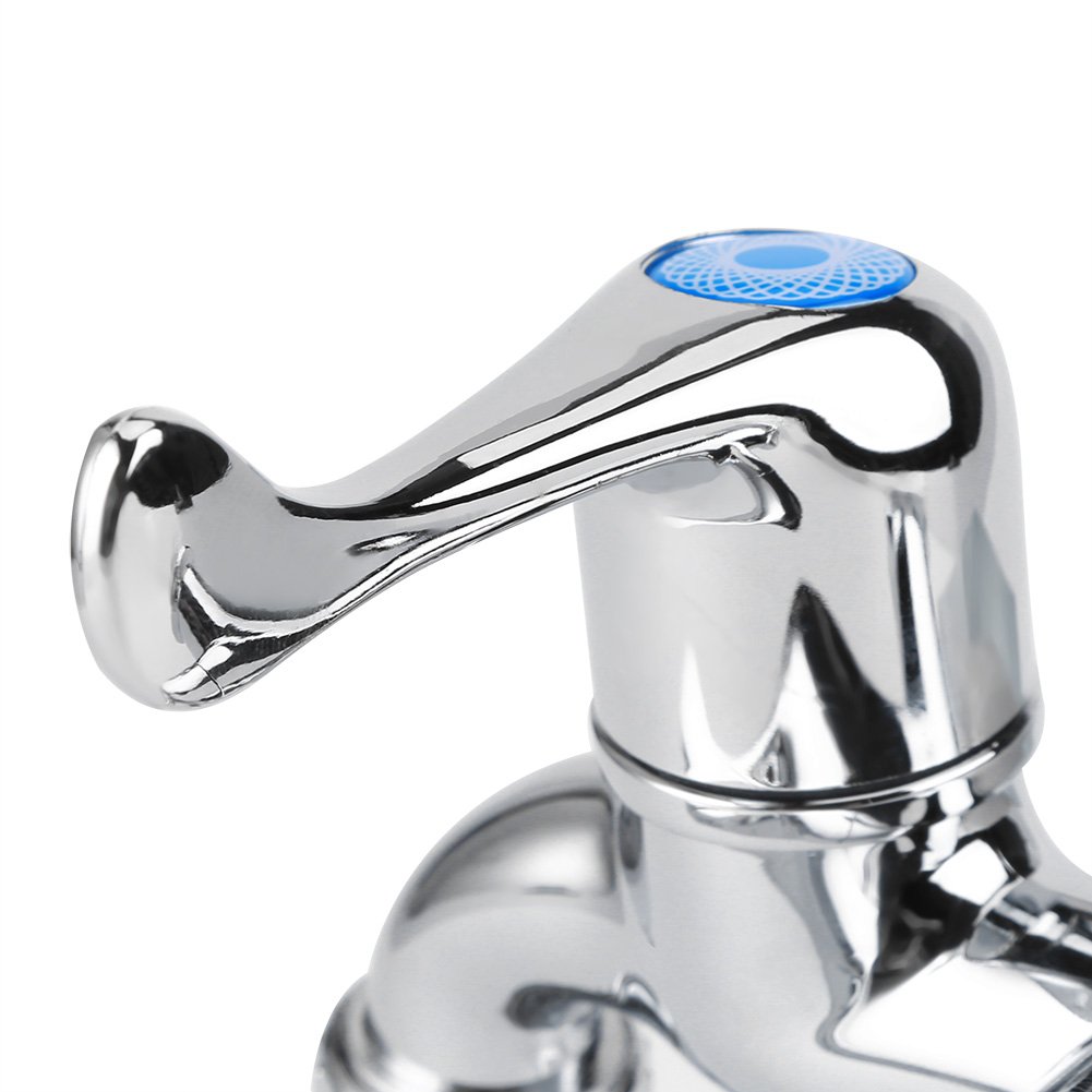 Fdit Single Lever Mixer Tap - Double Spout Kitchen Sink Faucet with Dual Switch for Washing Machine & Garden Use (Tail Handle) - Perfect for Modern Kitchens, Laundry Rooms & Outdoor Sinks
