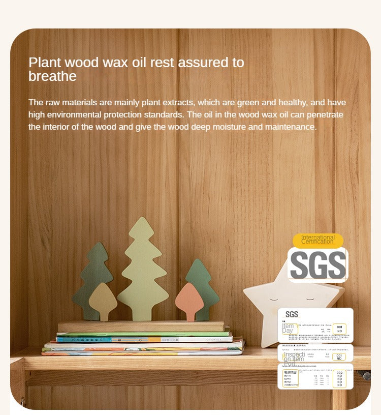 Solid Oak Wood Kids Bookshelf - Sturdy & Safe Book Storage for Toddlers & Children - Perfect for Bedroom, Nursery, or Playroom Organization