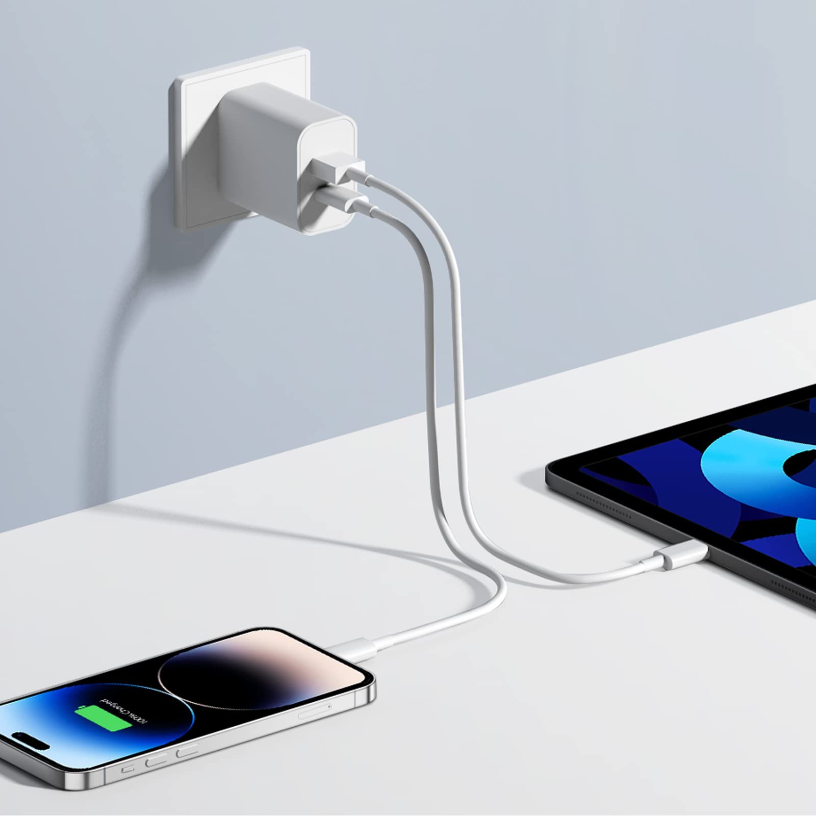 20W Fast Charger Block 3-Pack with Dual USB-C Ports - Compatible with iPhone 16/15/14/13/12/11 Pro Max, iPad, Samsung Galaxy & Android Phones - Quick Charging Adapter for Home, Office & Travel