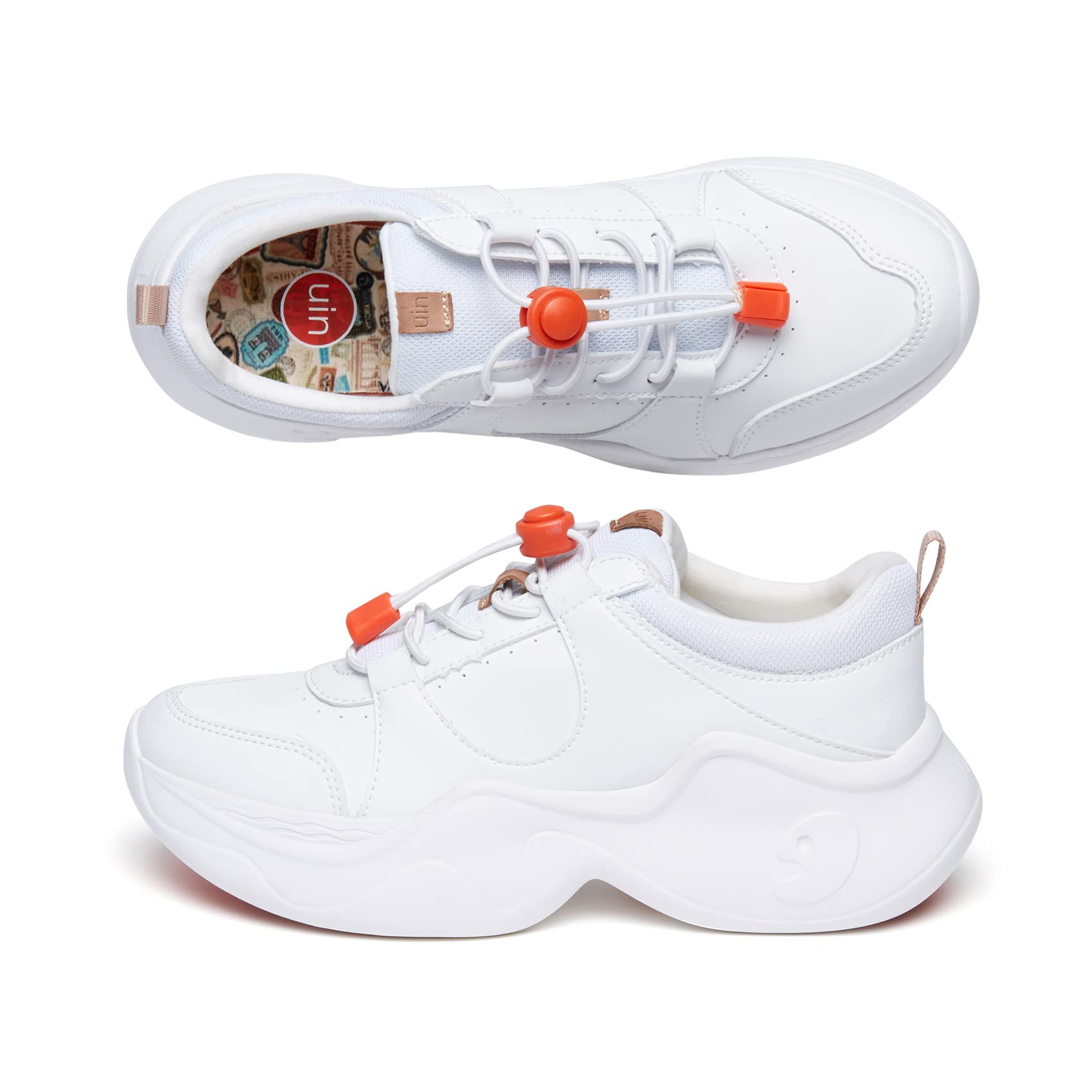 UIN Women's Chunky Fashion Sneakers - Comfortable Walking Shoes for Women, Casual Art Painted Dad Shoes with Arch Support | Perfect for Travel, Work & Everyday Wear (Size 5)