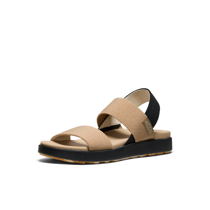 Women's Elle Backstrap Sandal - Comfortable Strappy Summer Sandals in Cornstalk/Black | Casual Wear, Beach Vacation & Everyday Outings