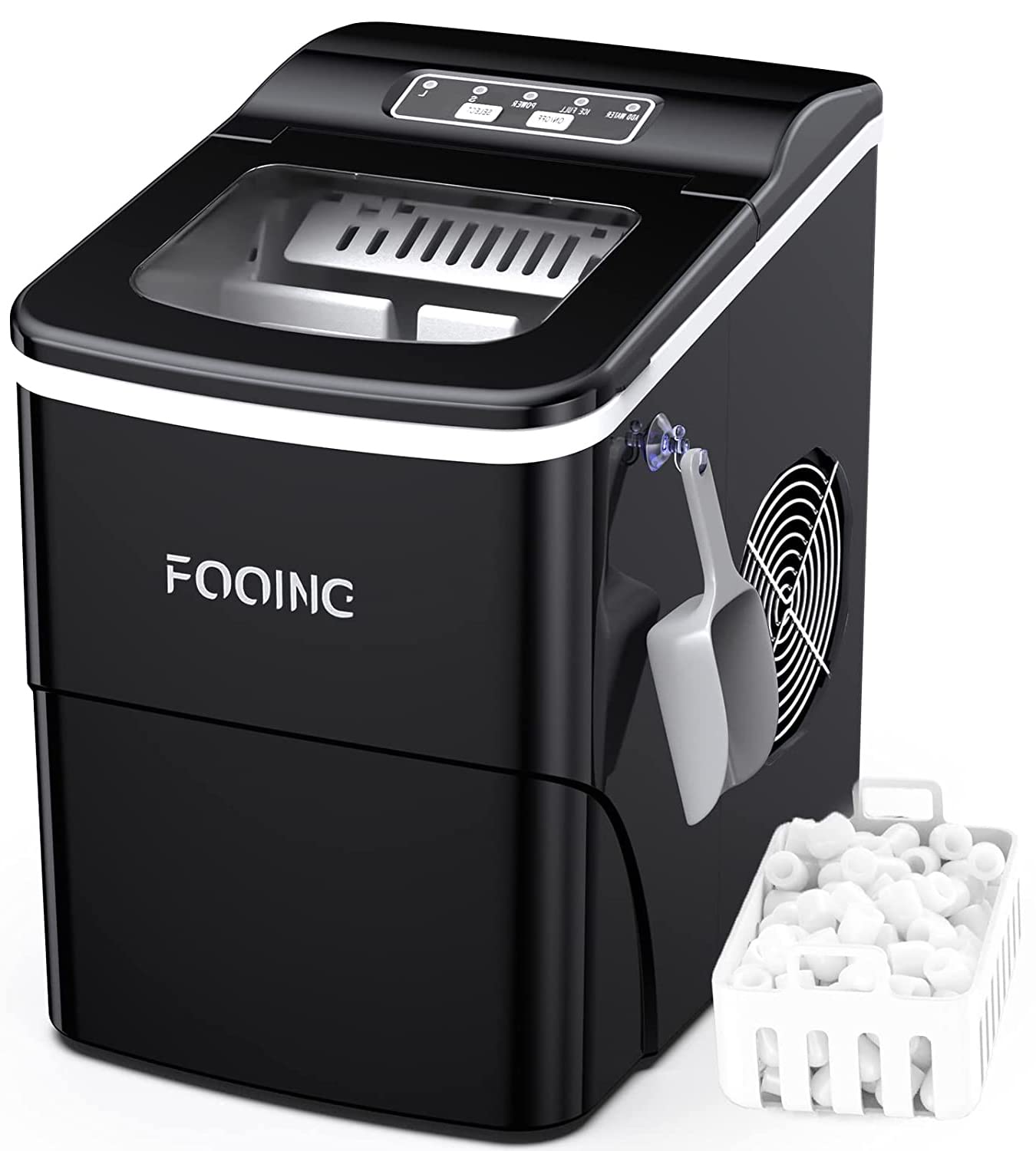 Portable Ice Maker Machine for Home - 33lb/24H Self-Cleaning Countertop Ice Cube Maker with Low Noise, Fast 6-Minute Ice Production - Perfect for Kitchen, Office, Parties & Father's Day Gifts