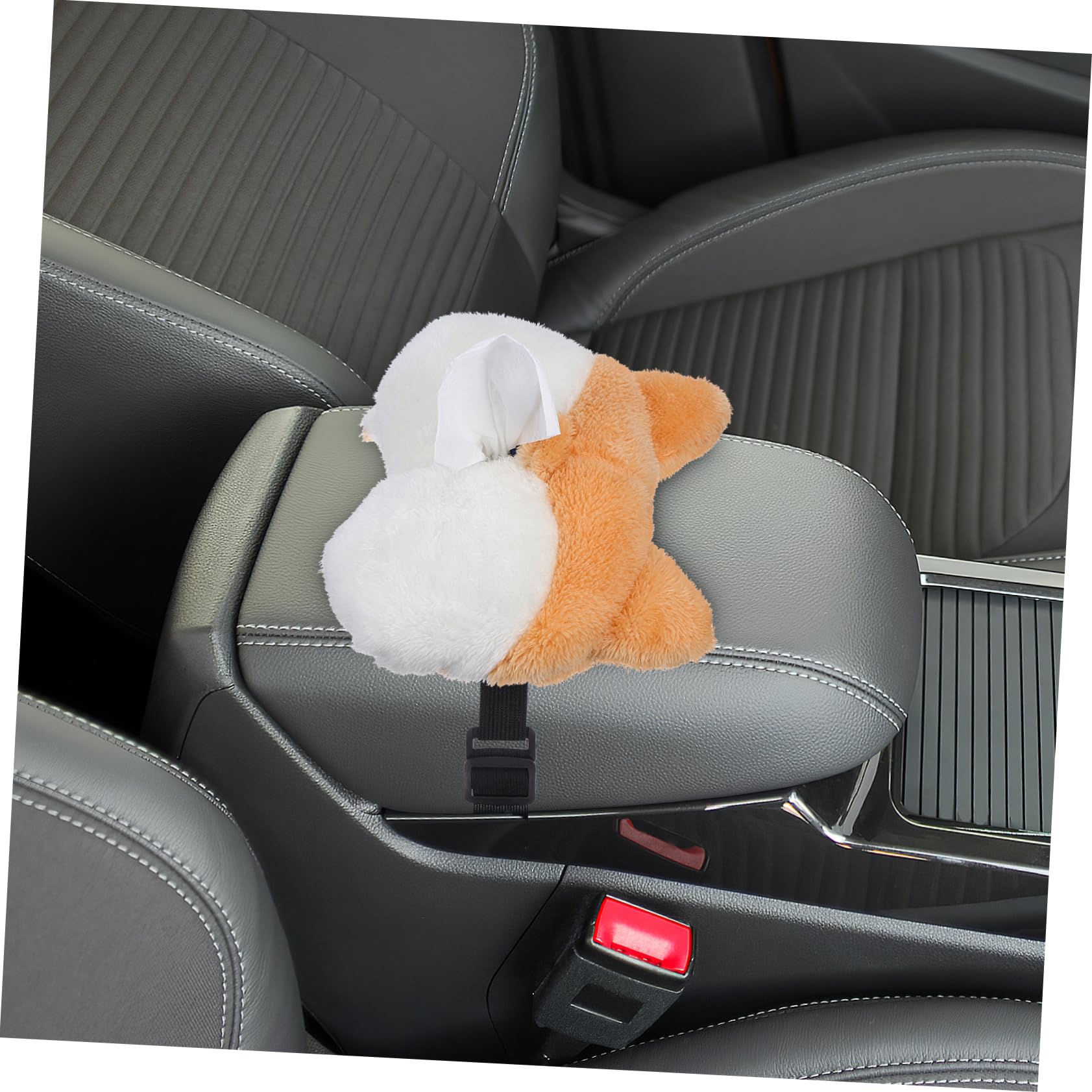 Cute Corgi Car Tissue Holder - Car Napkin Dispenser & Organizer for Car Armrest Box | Soft & Durable Napkin Storage Container | Perfect for Road Trips, Daily Commute & Family Travel Accessories