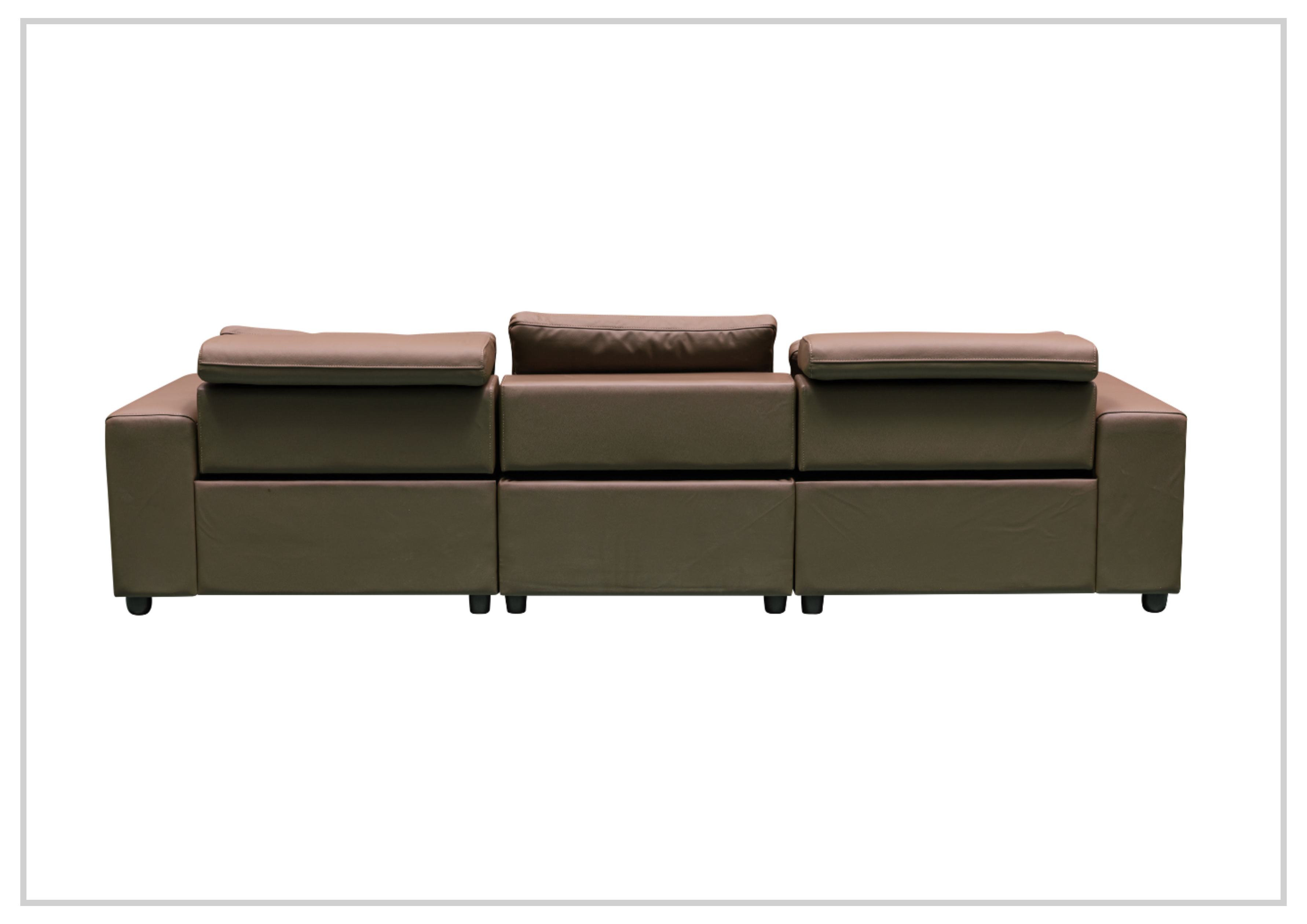 Klaussner Orlano 3-Seater Brown Leather Power Reclining Sofa - Comfortable Electric Recliner for Living Room, Home Theater & Family Room Relaxation