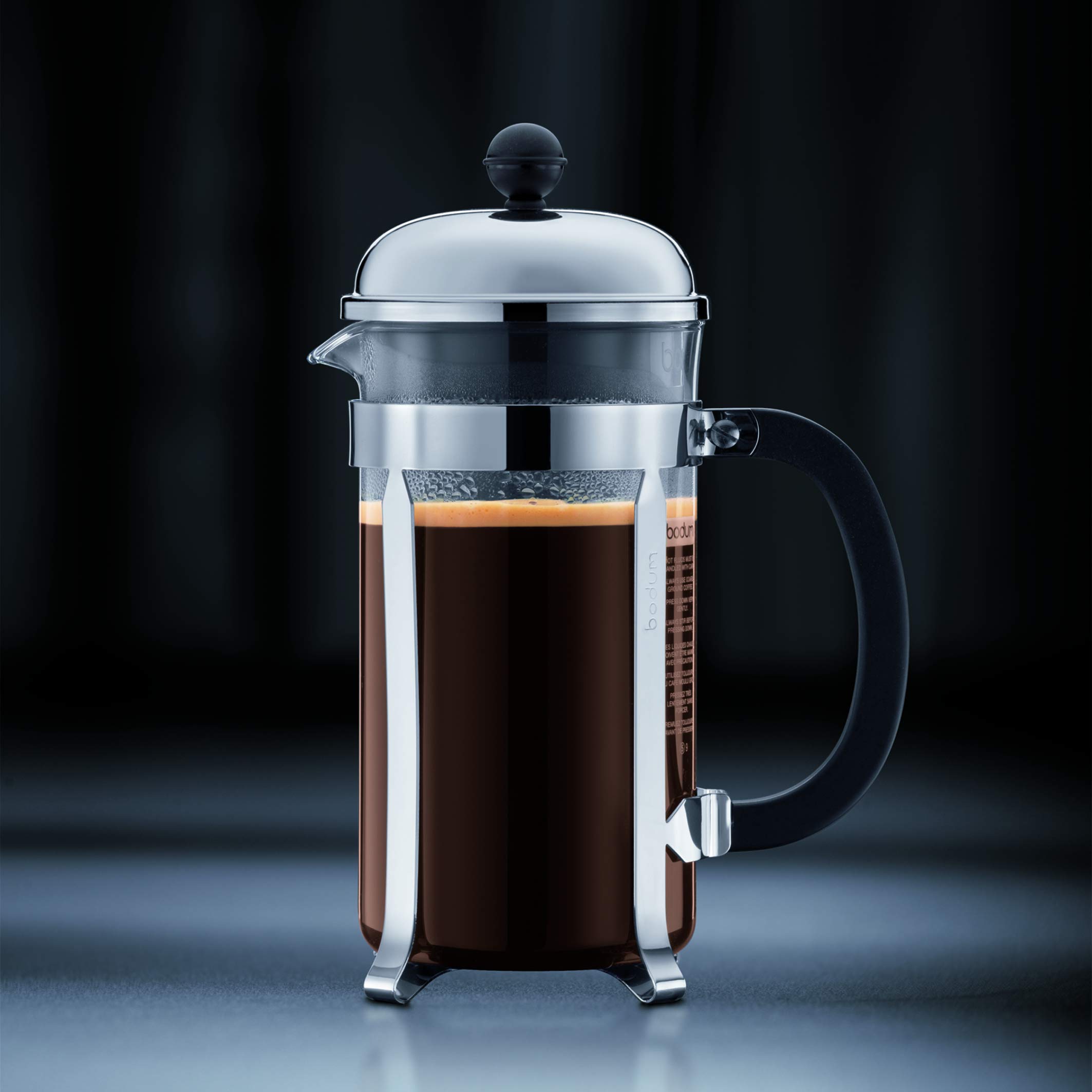 Bodum 34oz Chambord French Press Coffee Maker - High-Heat Borosilicate Glass & Stainless Steel - Perfect for Home, Office & Camping - Made in Portugal