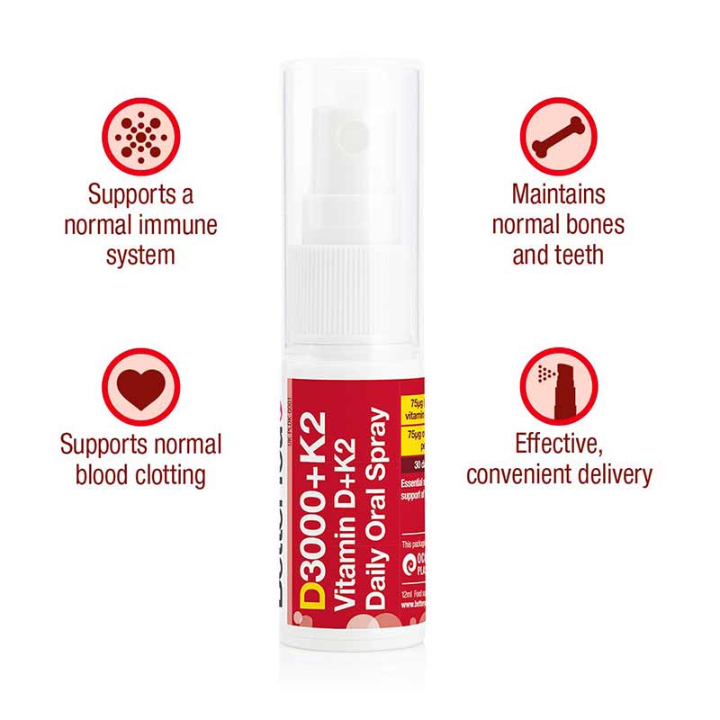Better You D3000 + K2 Vitamin D Oral Spray - Boost Immunity & Bone Health - Perfect for Home, Travel & Daily Wellness