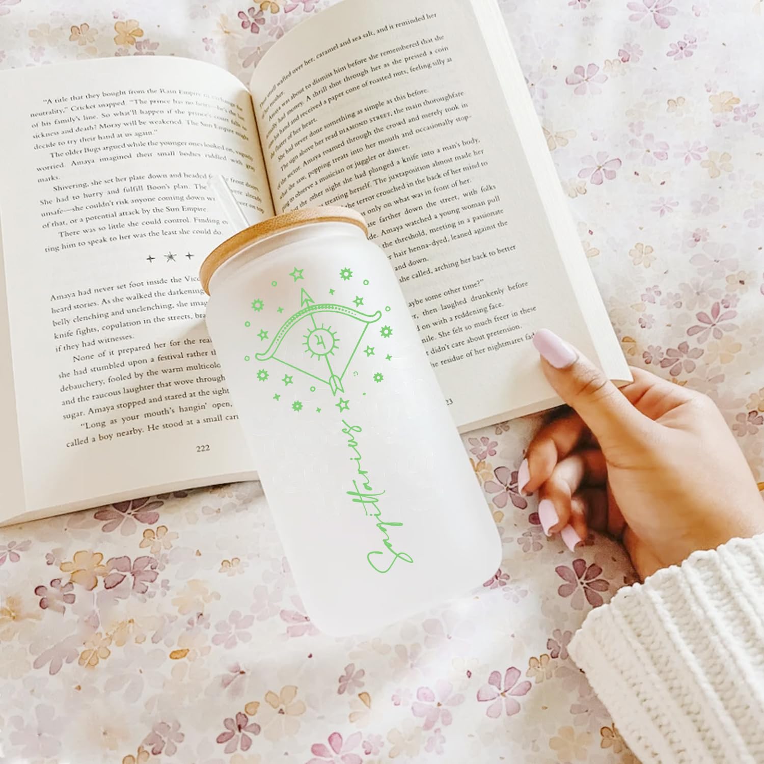 Sagittarius Zodiac Glass Tumbler - 16oz Astrology Gift for Women & Men - Perfect Birthday Present for Sagittarius Friends - Horoscope Spiritual Gift for Bestie - Ideal for Coffee, Tea & Office Use