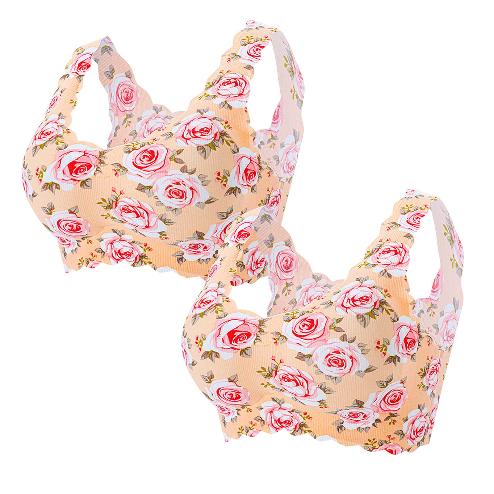 DAMIN Women's Push Up Bras Front Closure Lace Underwear Sexy Wireless Strapless Bra 2-Pack - Perfect for Date Nights, Weddings, and Special Occasions