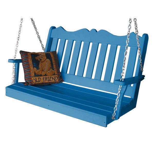 A & L Furniture Poly Royal English Swing - Outdoor Patio Swing Chair for Garden, Porch, and Backyard Relaxation