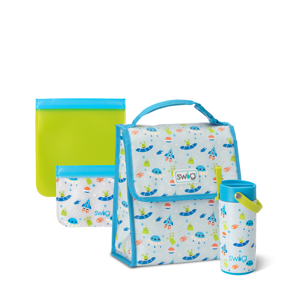 Space Camp Foldable Lunch Box Set - Reusable & Eco-Friendly Bento Box for Kids, Adults, School, Work & Picnics - Perfect for Meal Prep, Travel & Outdoor Activities