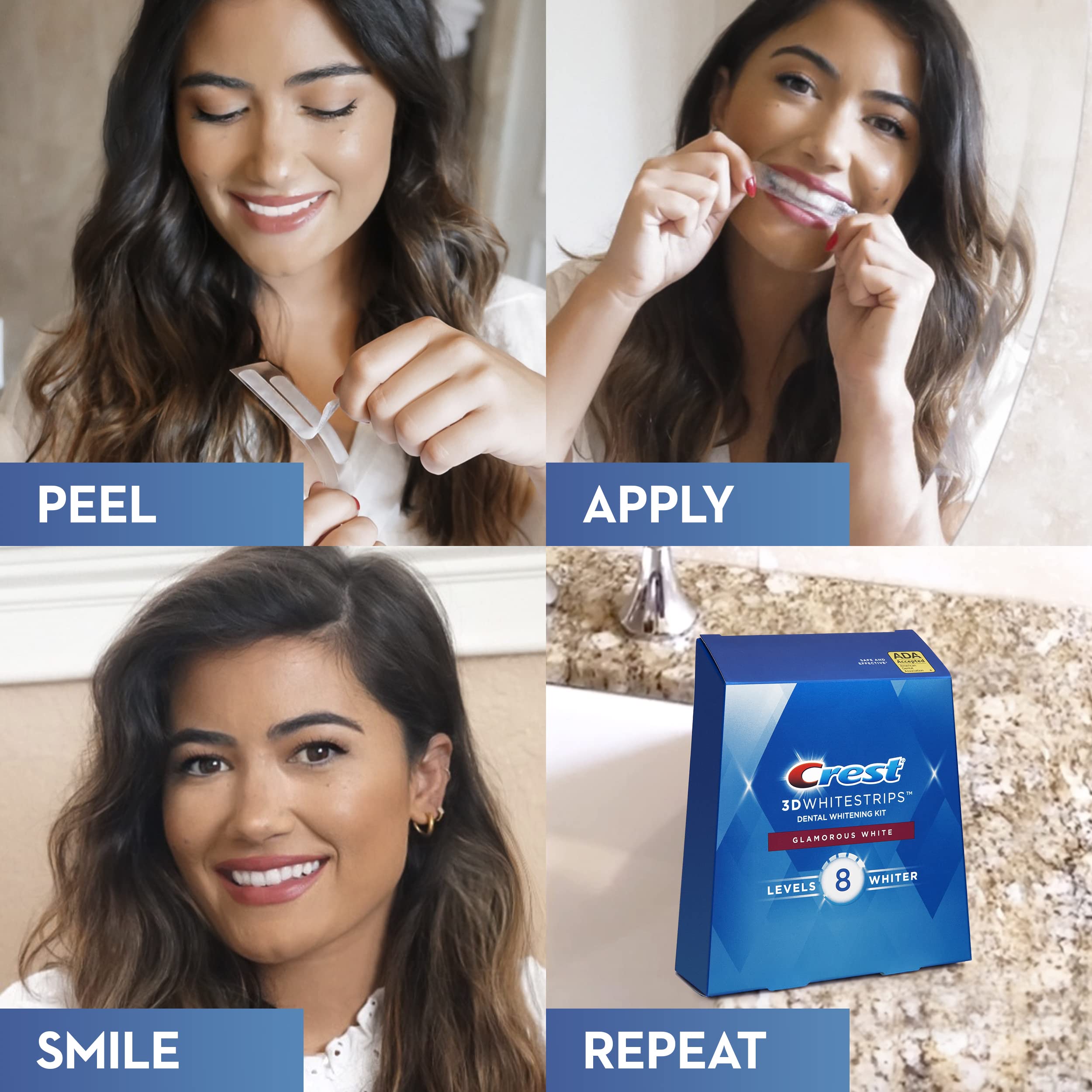 Crest 3D White Luxe Whitestrip Teeth Whitening Kit - 28 Strips (14 Treatments) for Professional-Level Whitening at Home | Brighten Smile for Special Occasions & Daily Confidence