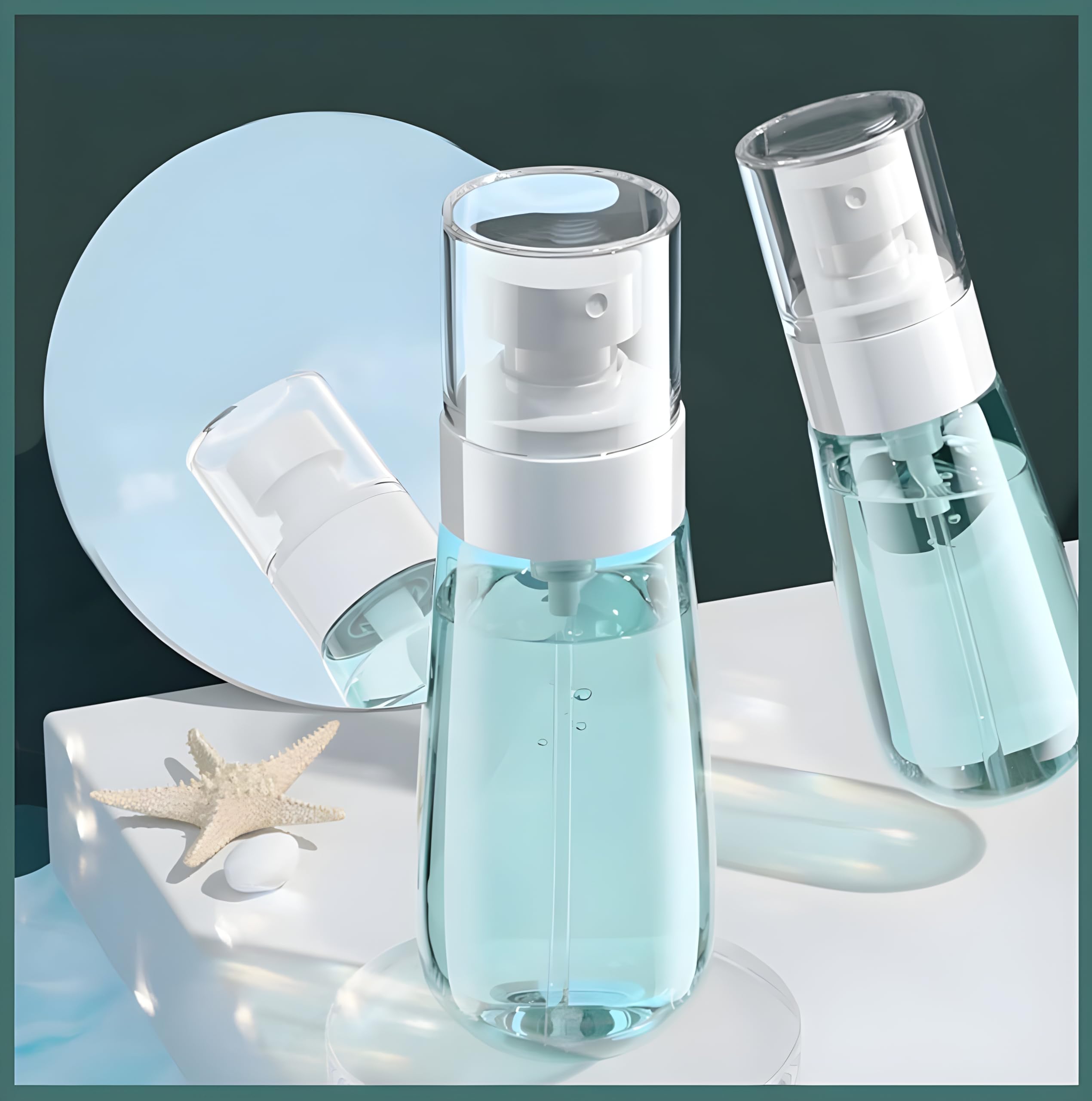 JIALTO 100ml Travel Spray Bottles Set of 2 - Leakproof Refillable Plastic Bottles for Toiletries, Toner, Perfume & Cosmetics | TSA Approved Fine Mist Sprayer for Travel, Gym, Home & Office Use