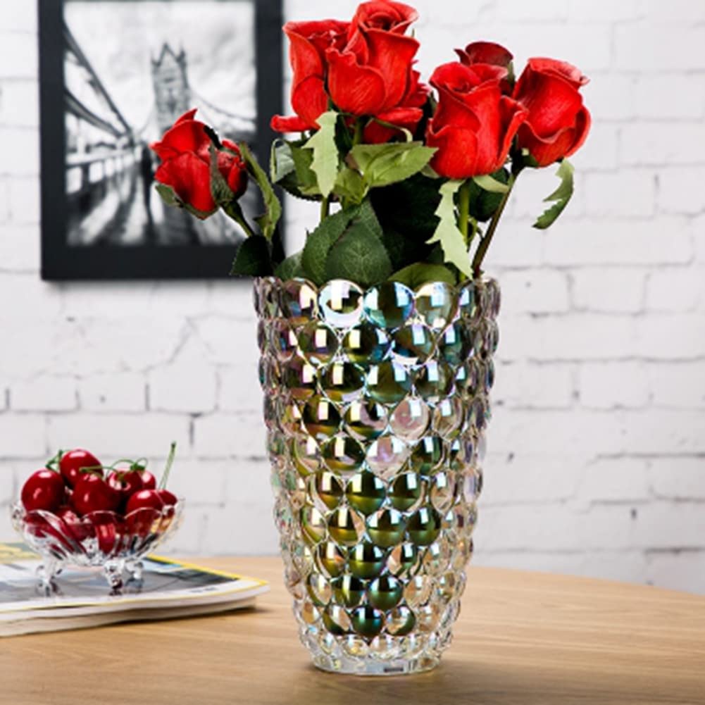 Handmade Crystal Glass Vase - Unique Decorative Art Piece for Home & Office Décor (9x6 Inch) - Perfect for Flower Arrangements, Wedding Centerpieces & Housewarming Gifts
