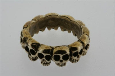 Gothic Bronze Multi Skull Ring for Men - Punk Rock Jewelry, Biker Accessory, Halloween Costume, Gothic Fashion Statement