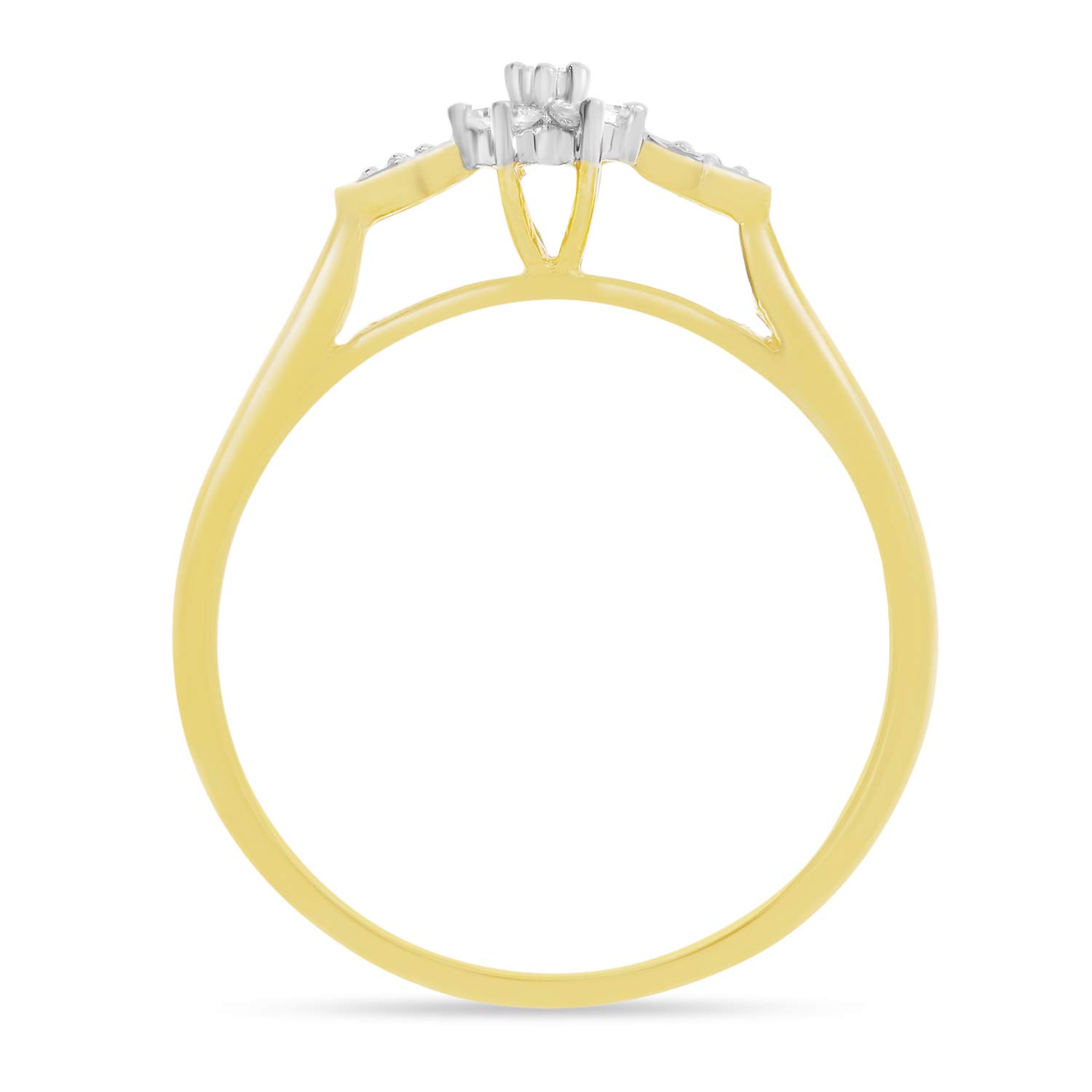 10K Yellow Gold Diamond Cluster Ring for Women - Elegant Wedding, Engagement & Anniversary Jewelry Gift - Perfect for Special Occasions & Everyday Wear