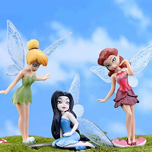 6Pcs Mini Fairy Figurines Set - Cute Plastic Garden Fairies, Angel Ornaments for Flower Pots, Planters & Outdoor Decor - Perfect for Fairy Gardens, Home Decor & Party Favors