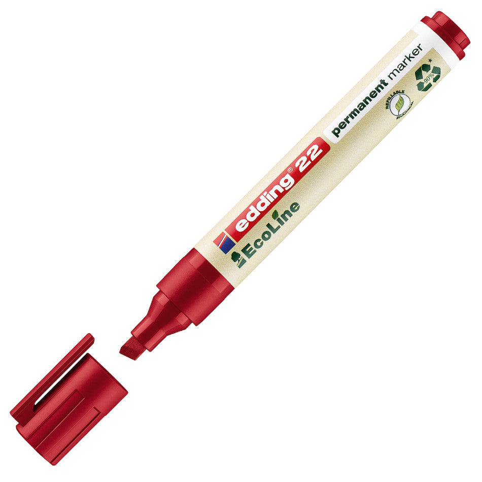 edding EcoLine 22 Permanent Markers - Black Ink, Fine Tip, Non-Toxic, Waterproof & Fade-Resistant - Ideal for Office, School, Art Projects & Labeling