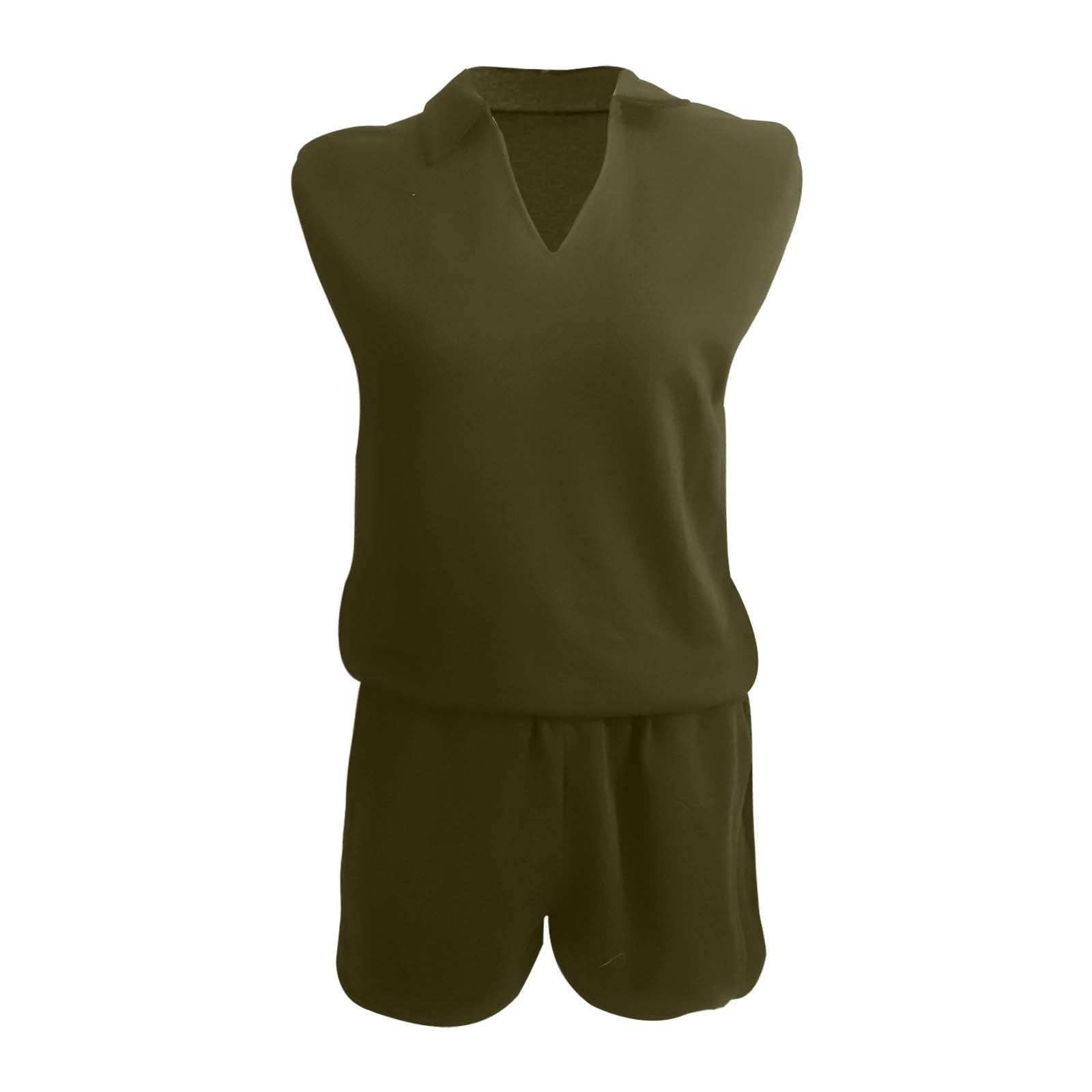 Women's Summer Matching Sports Outfits - V Neck Sleeveless Tank Top & Shorts 2-Piece Athletic Workout Set | Gym, Yoga, Running, Lounge & Sleepwear | Breathable Comfort for Active Women