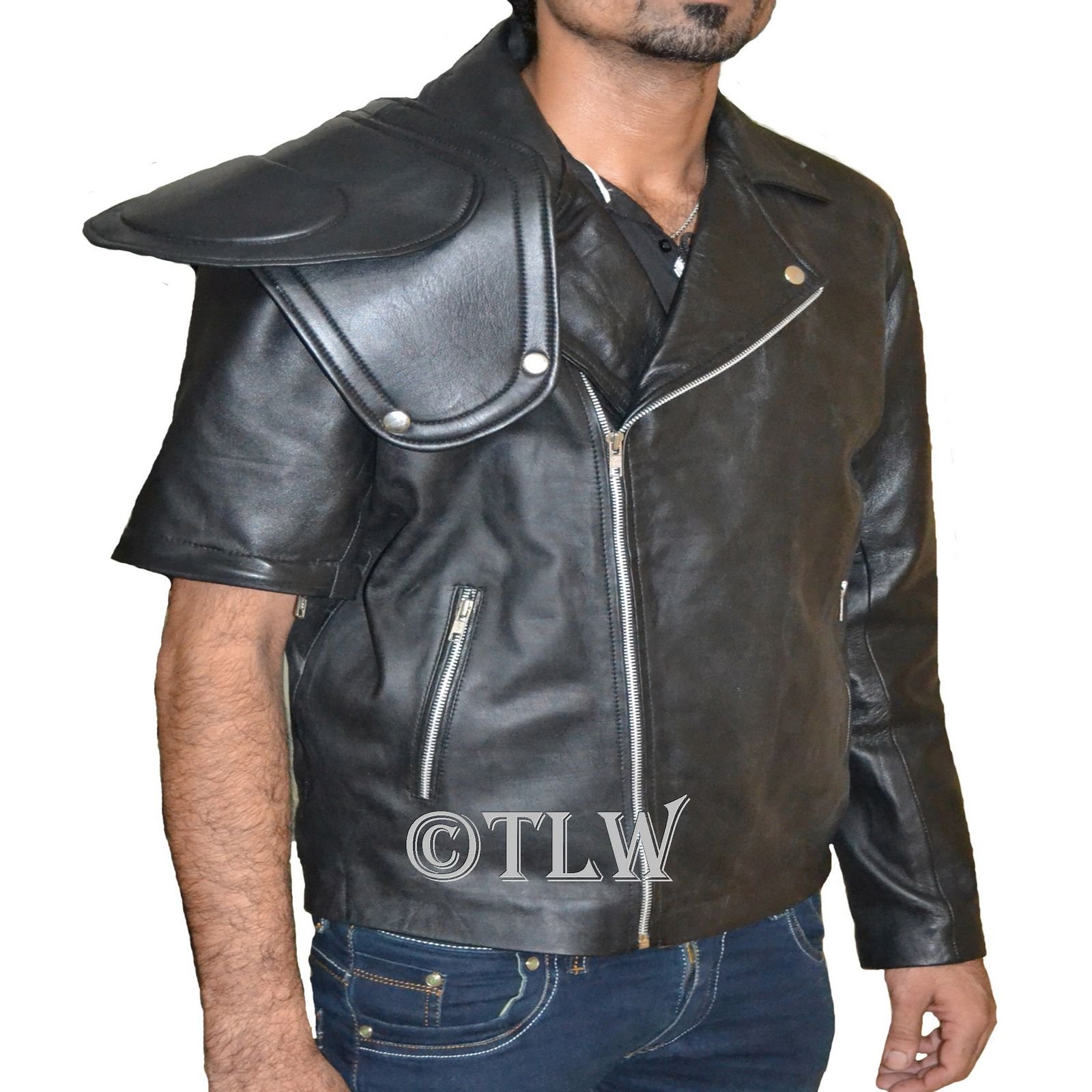 FaddyRox Mad Max Style Black Biker Leather Jacket for Men & Women - Genuine Leather Motorcycle Jacket Sizes XXS to 3XL - Perfect for Riding, Cosplay, and Fashion Outfits