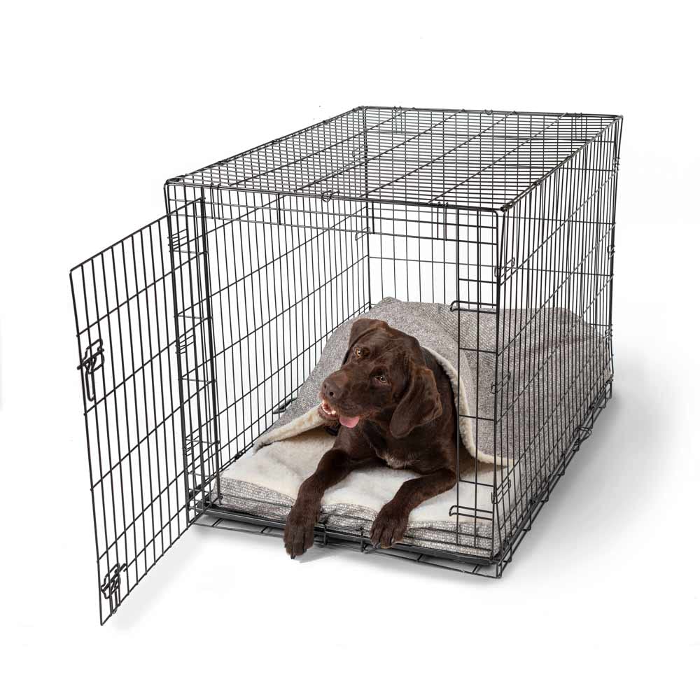Snoozer Cozy Cave Crate Pet Bed - Large Microsuede Dog Bed with Orthopedic Forgiveness Foam for Medium to Large Dogs - Merlin Linen Color - Perfect for Crates, Kennels & Home Use