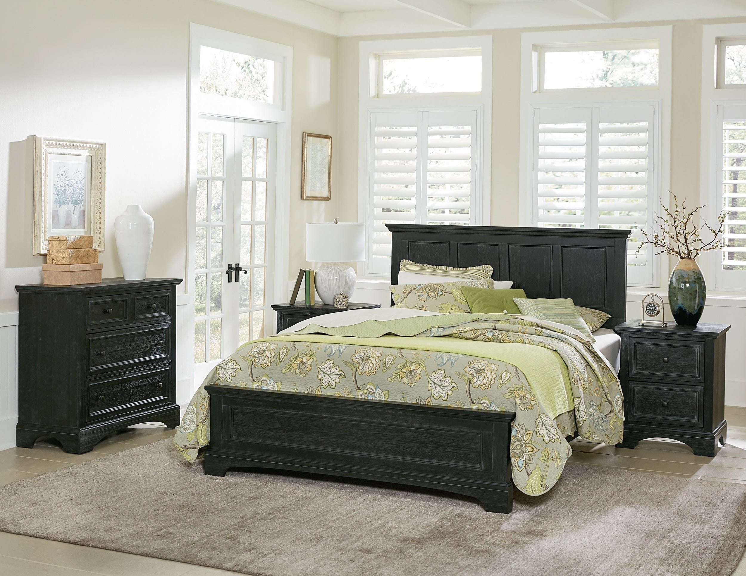 Office Star Farmhouse Basics King Bedroom Set [BP 4200 315B] - Rustic Bedroom Furniture for Master Suite, Guest Room & Farmhouse Decor