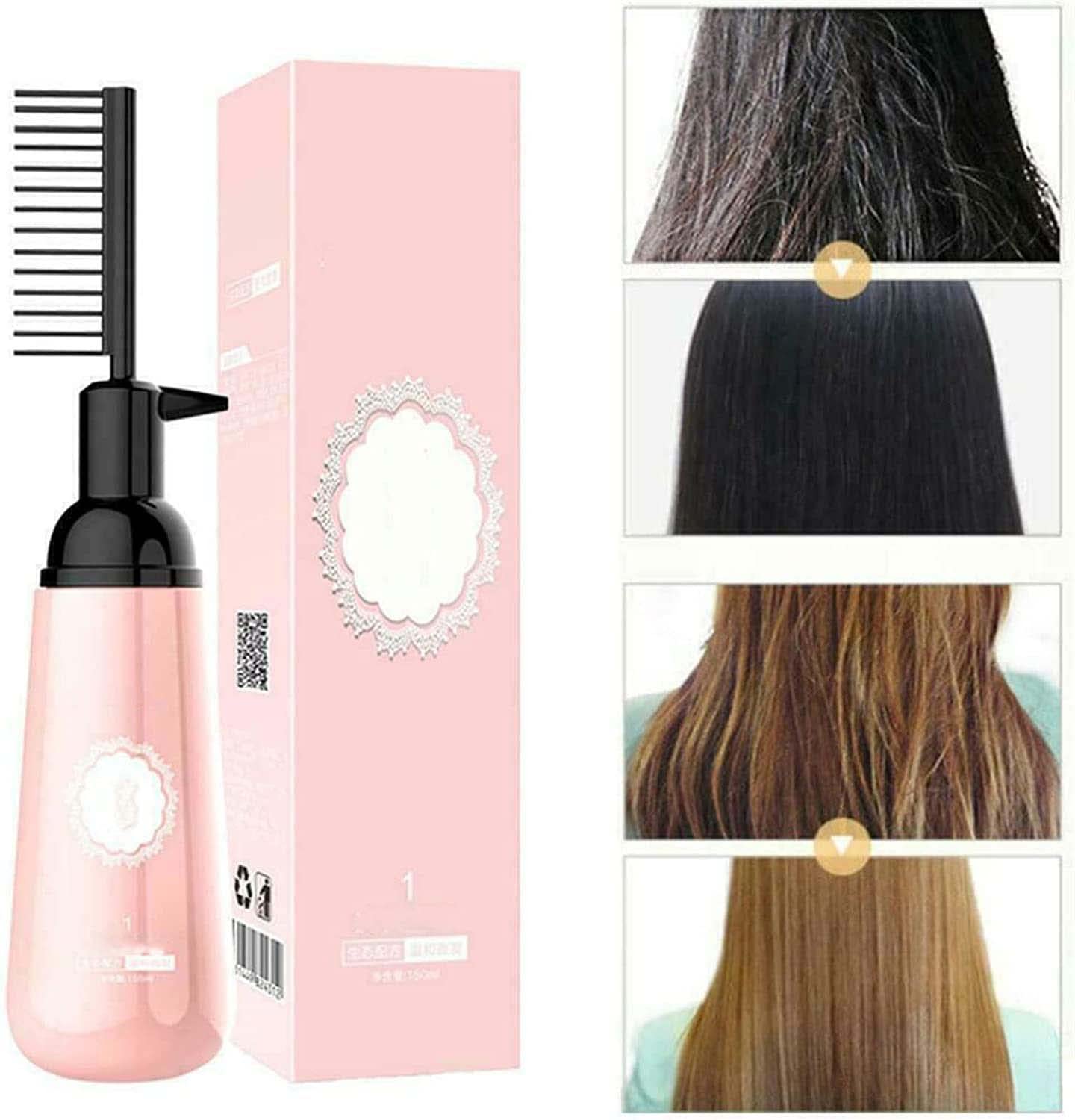 3-Second Hair Straightening Cream with Brush - Fast & Easy Straightener Treatment for Curly, Wavy & All Hair Types - 150ml (1Pcs) - Perfect for Home Use, Travel & Salon-Quality Results
