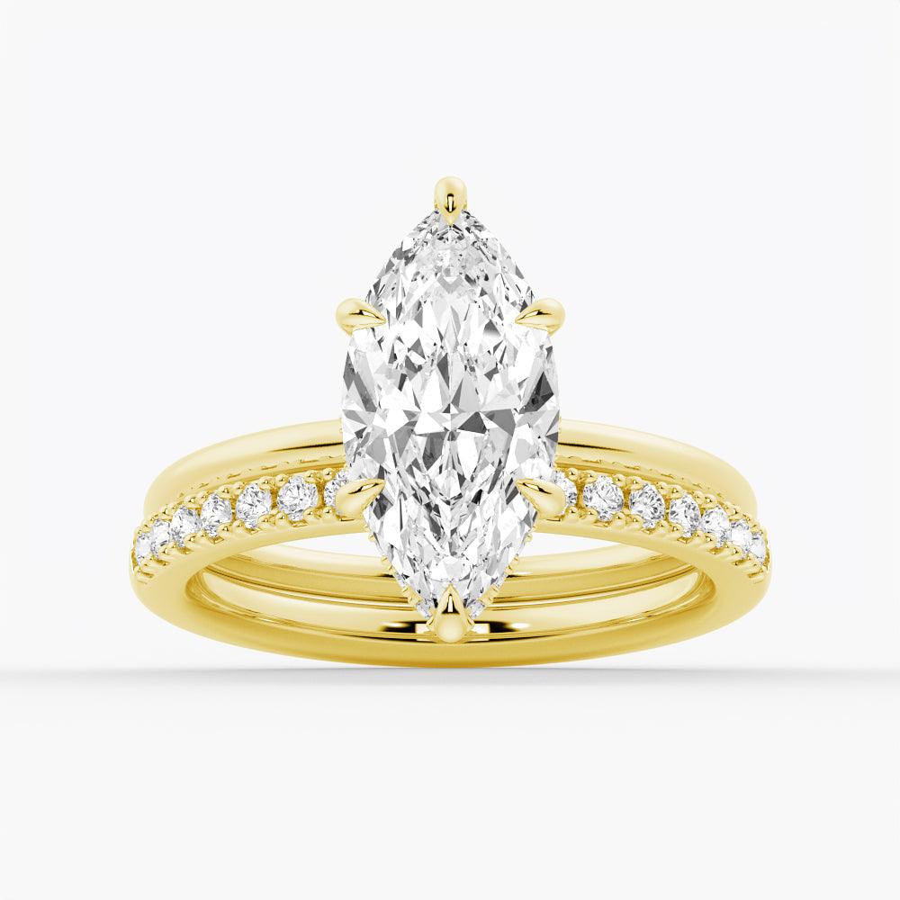 Petite Marquise Solitaire Moissanite Engagement Ring With Hidden Halo - Elegant Wedding Proposal Jewelry for Women | Perfect for Anniversaries, Valentine's Day & Special Occasions