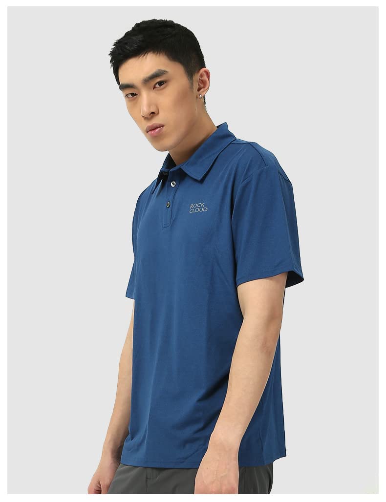 ROCK CLOUD Men's Casual Polo Shirt - Breathable Cotton Short Sleeve Button Down Shirt for Golf, Work & Everyday Wear | Comfortable Fit for Business Casual & Outdoor Activities
