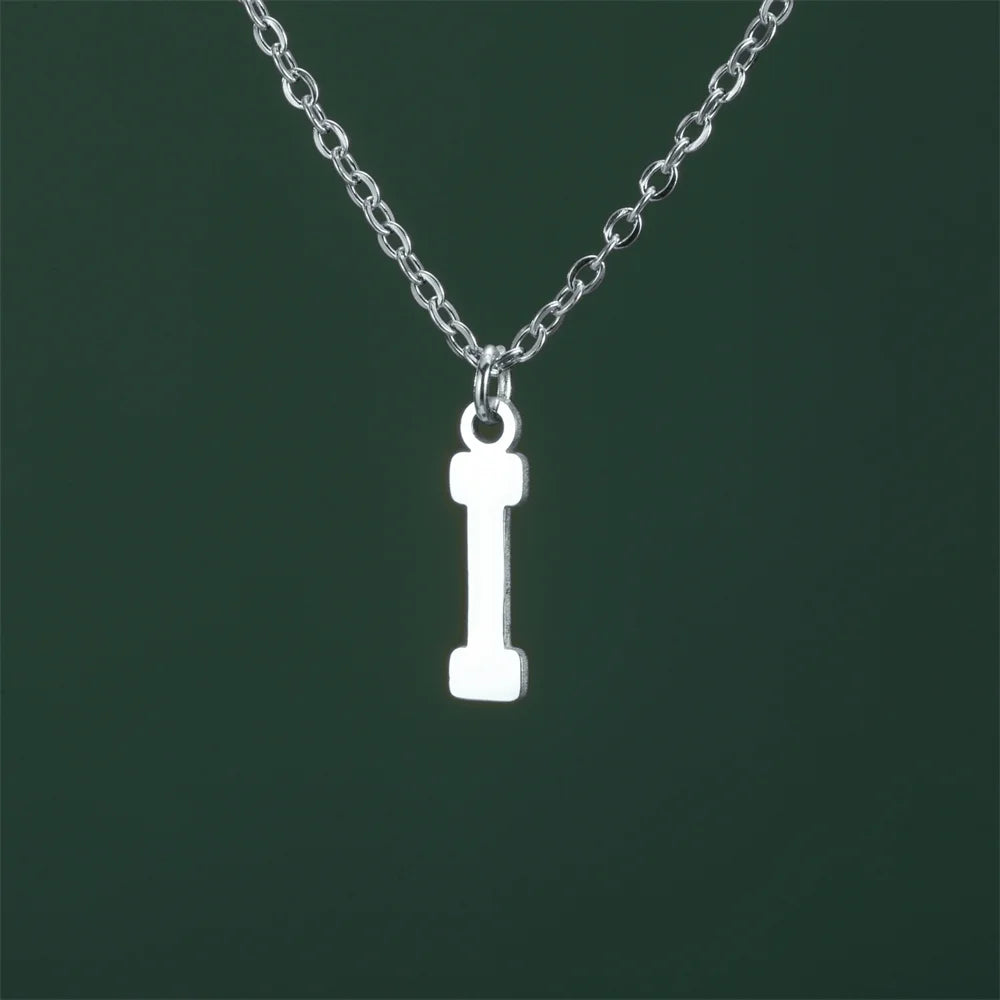Stainless Steel Dumbbell Necklace for Men - Weightlifting & Gym Jewelry Gift for Bodybuilders & Fitness Enthusiasts | Perfect for Workouts, Sports & Casual Wear