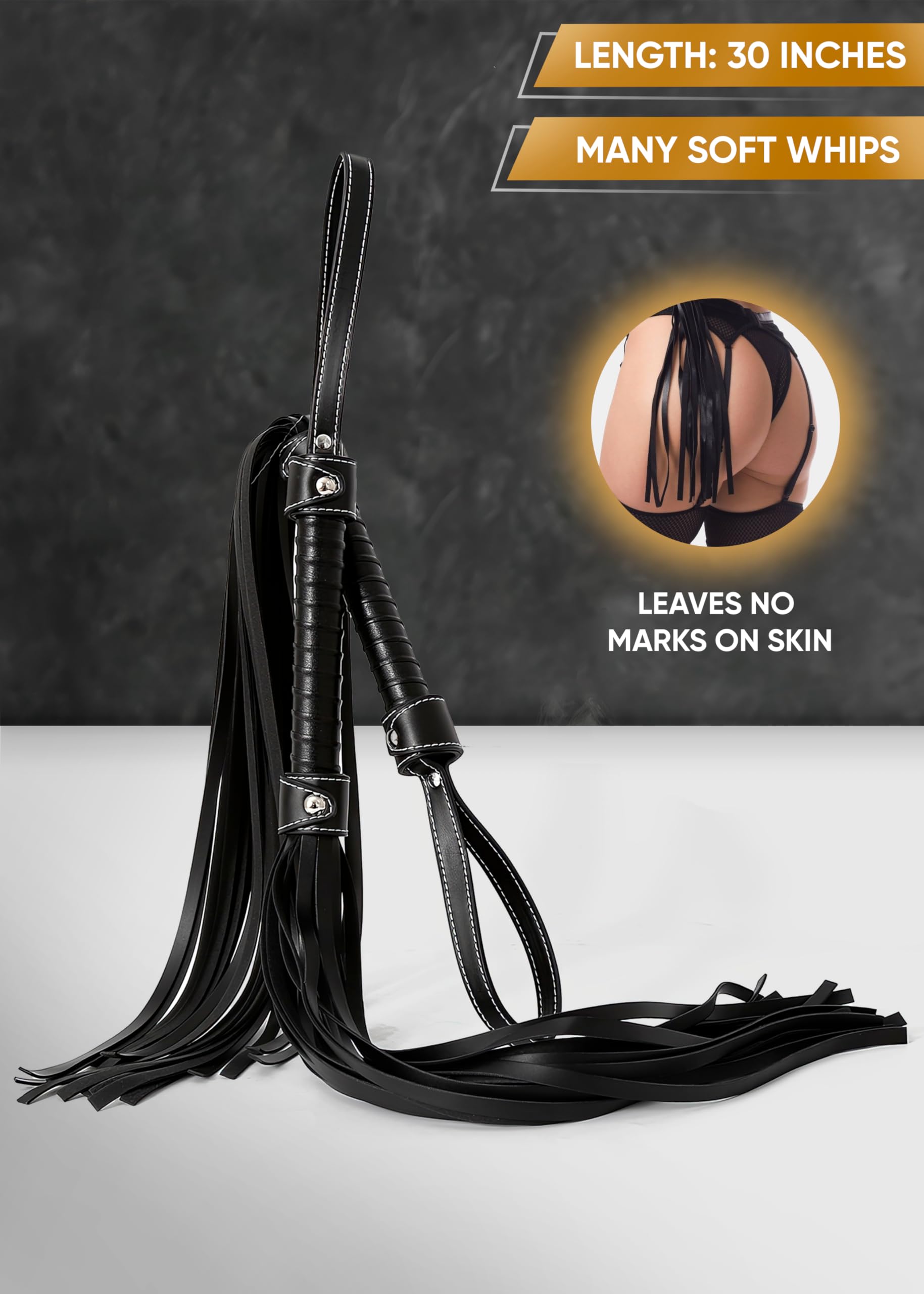 Premium BDSM Flogger & Spanking Paddle - Sensual Adult Toy for Couples, Women & Men - Perfect for Bedroom Play, Bondage, SM Scenes & Sensual Exploration