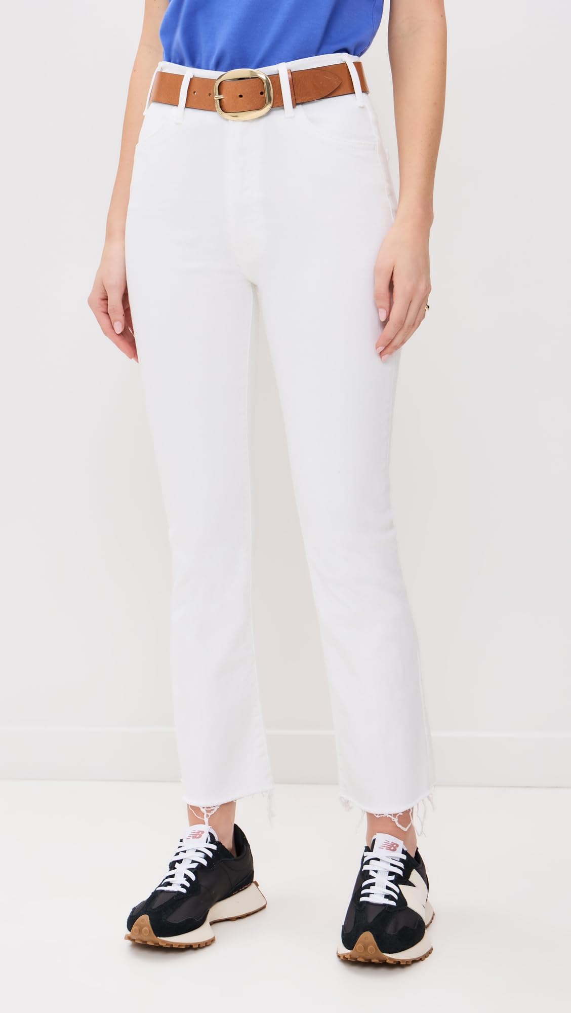 MOTHER Women's The Hustler Distressed Ankle Jeans - Stylish Ripped Denim Pants for Casual Outfits & Streetwear Fashion