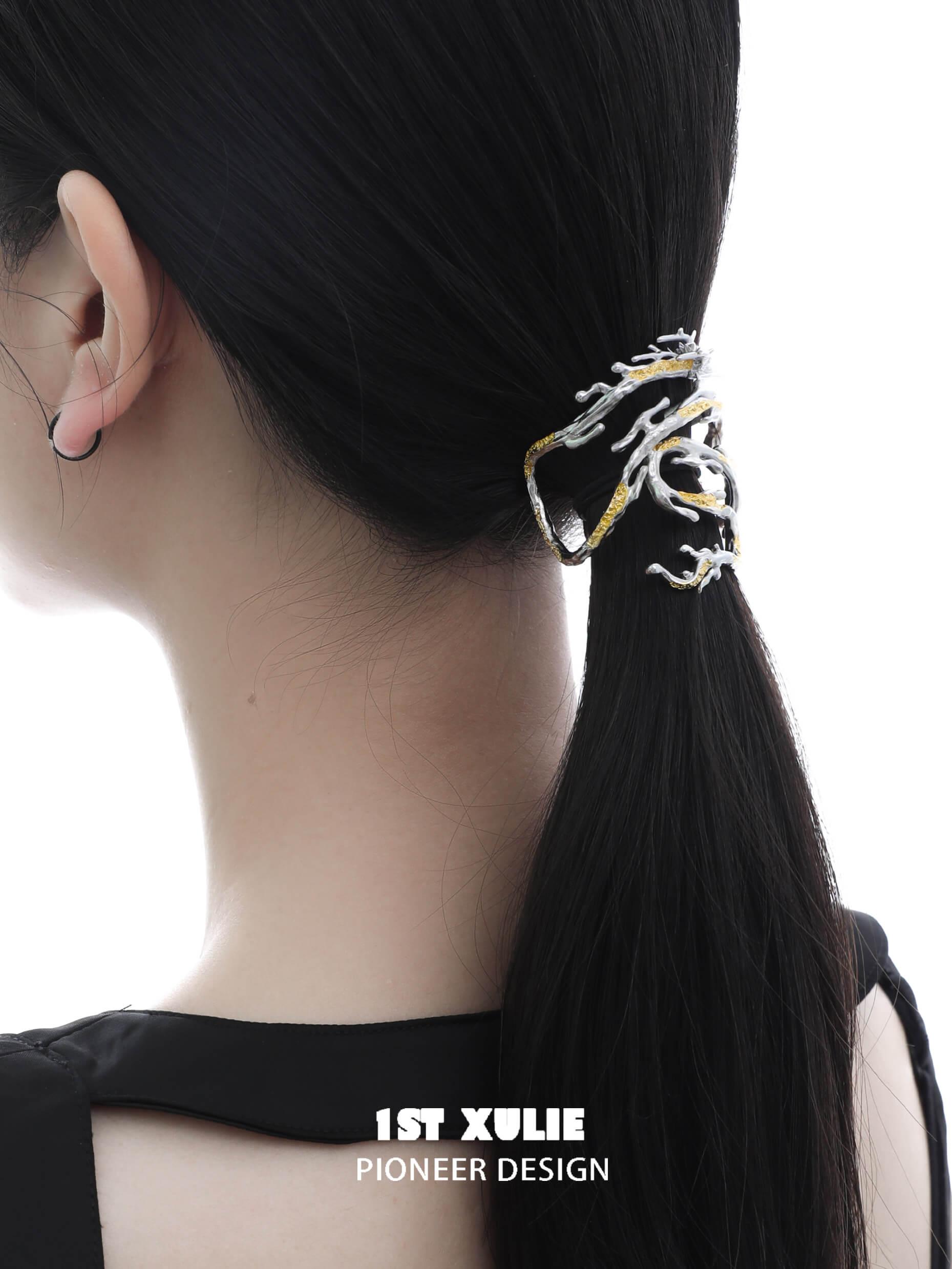24K Gold & 18K Platinum Plated Dragon Hair Clips - Elegant Chinese Style Hair Accessories for Women, Weddings & Special Occasions