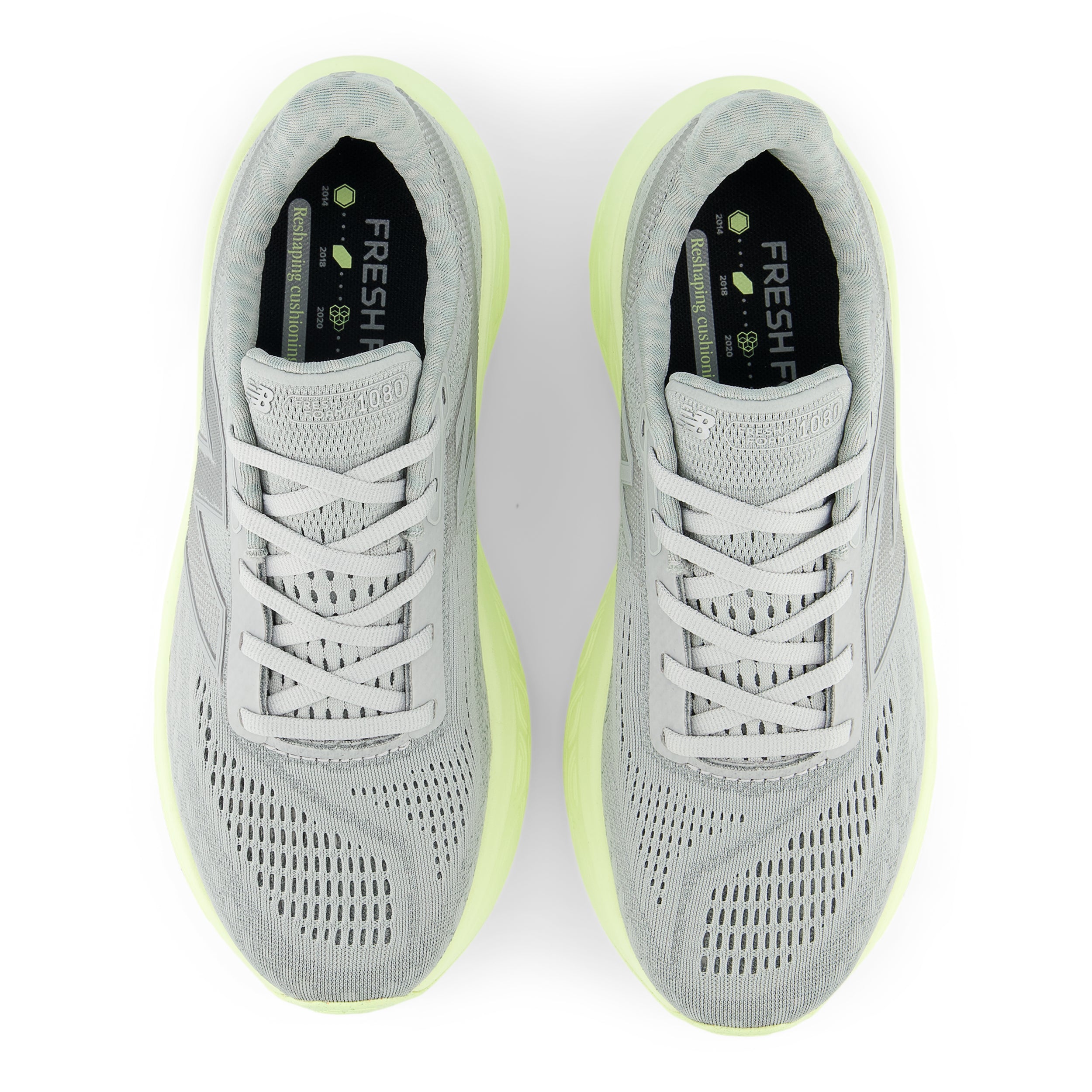 New Balance Women's Fresh Foam X 1080v14 Running Shoes - Raincloud/Limelight/Silver Metallic - Lightweight Cushioned Sneakers for Jogging, Gym Workouts & Daily Walking