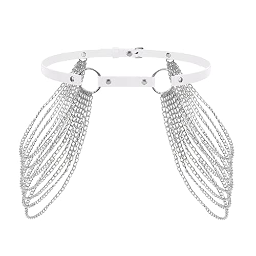 C-White With Silver Chain