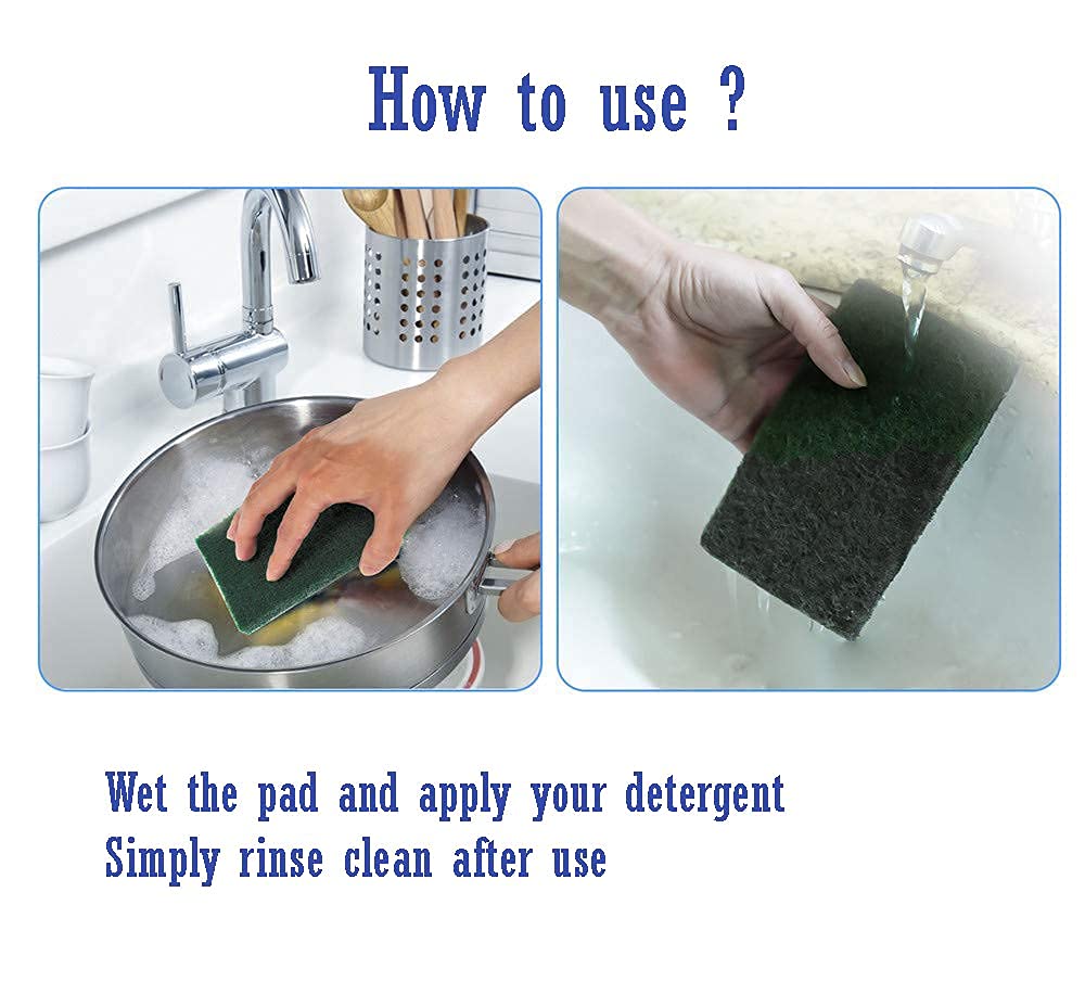 Divyabhav® Heavy Duty Dish Scrub Pads - 60 Pack for Pots, Pans & Utensils Cleaning | Durable Kitchen Scrubber for Tough Stains | Perfect for Dishwashing, Cookware & Household Cleaning